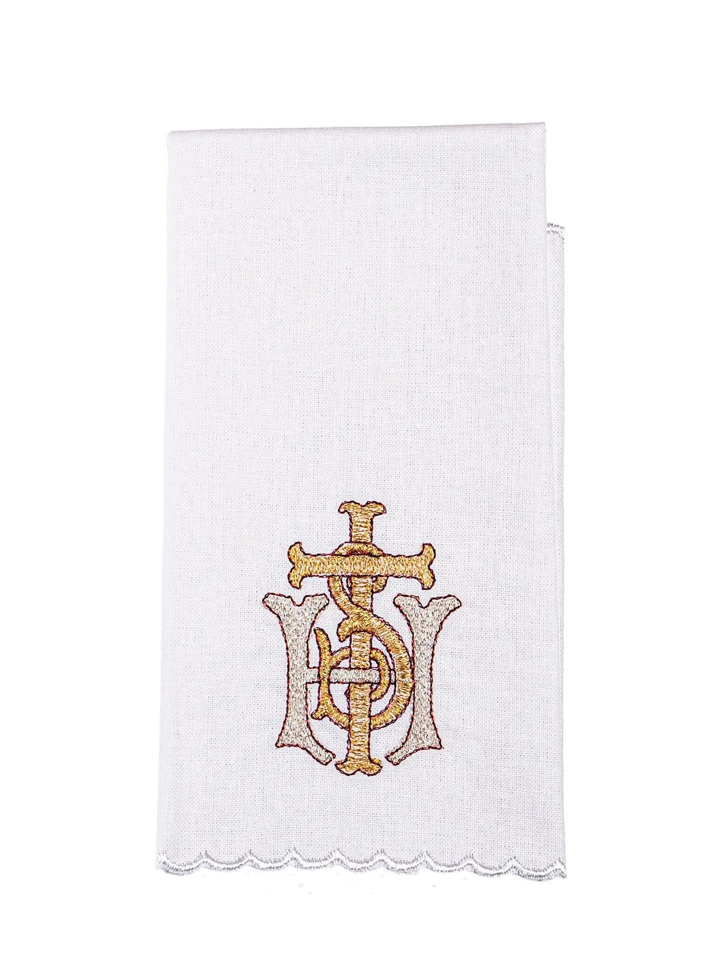 Chalice linen with thick IHS embroidery