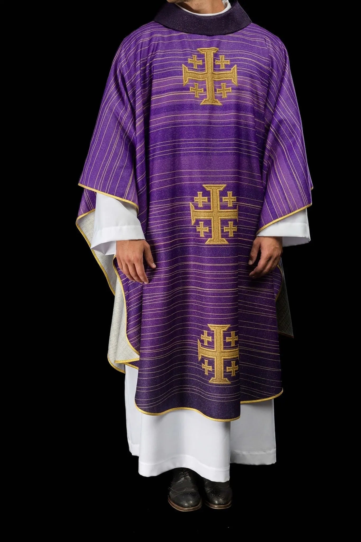 Printed Chasuble with Jerusalem Cross Purple