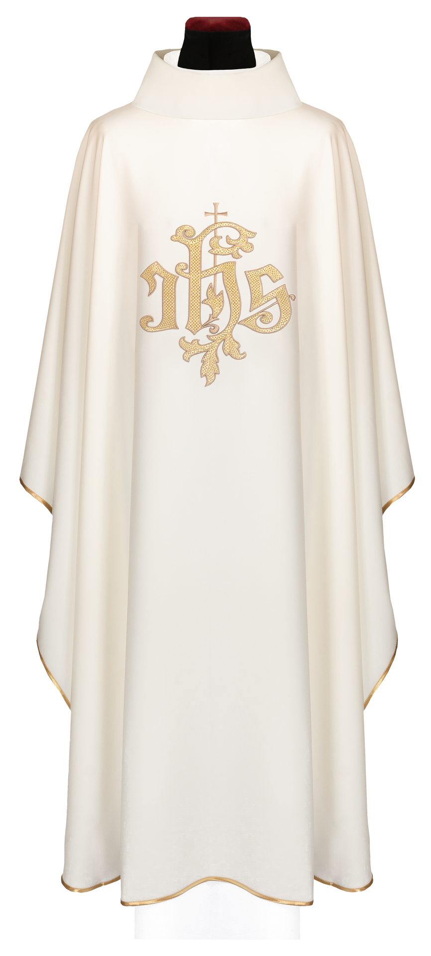 Ecru ornat ze złotym haftem IHS - ORNATY.PL