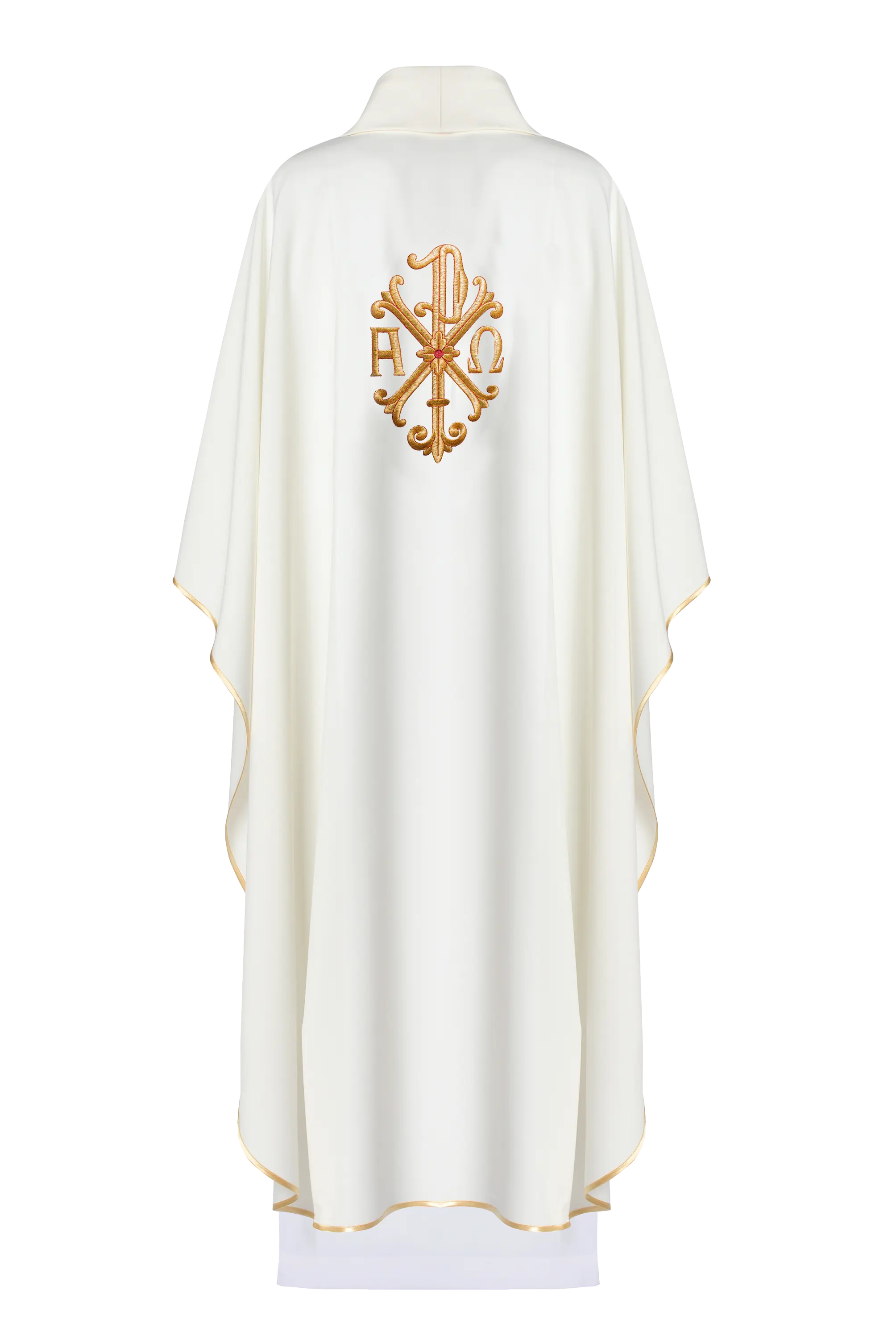 Embroidered cross ecru chasuble