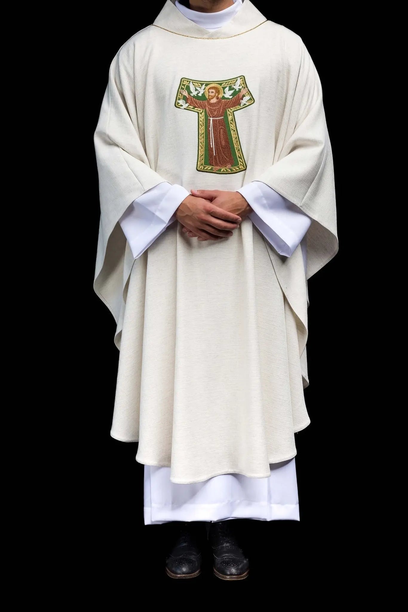 Embroidered chasuble with the image of Saint Francis