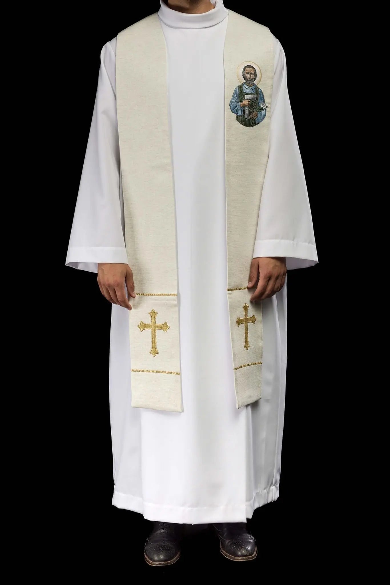 Embroidered stole with the image of Saint Joseph the Worker