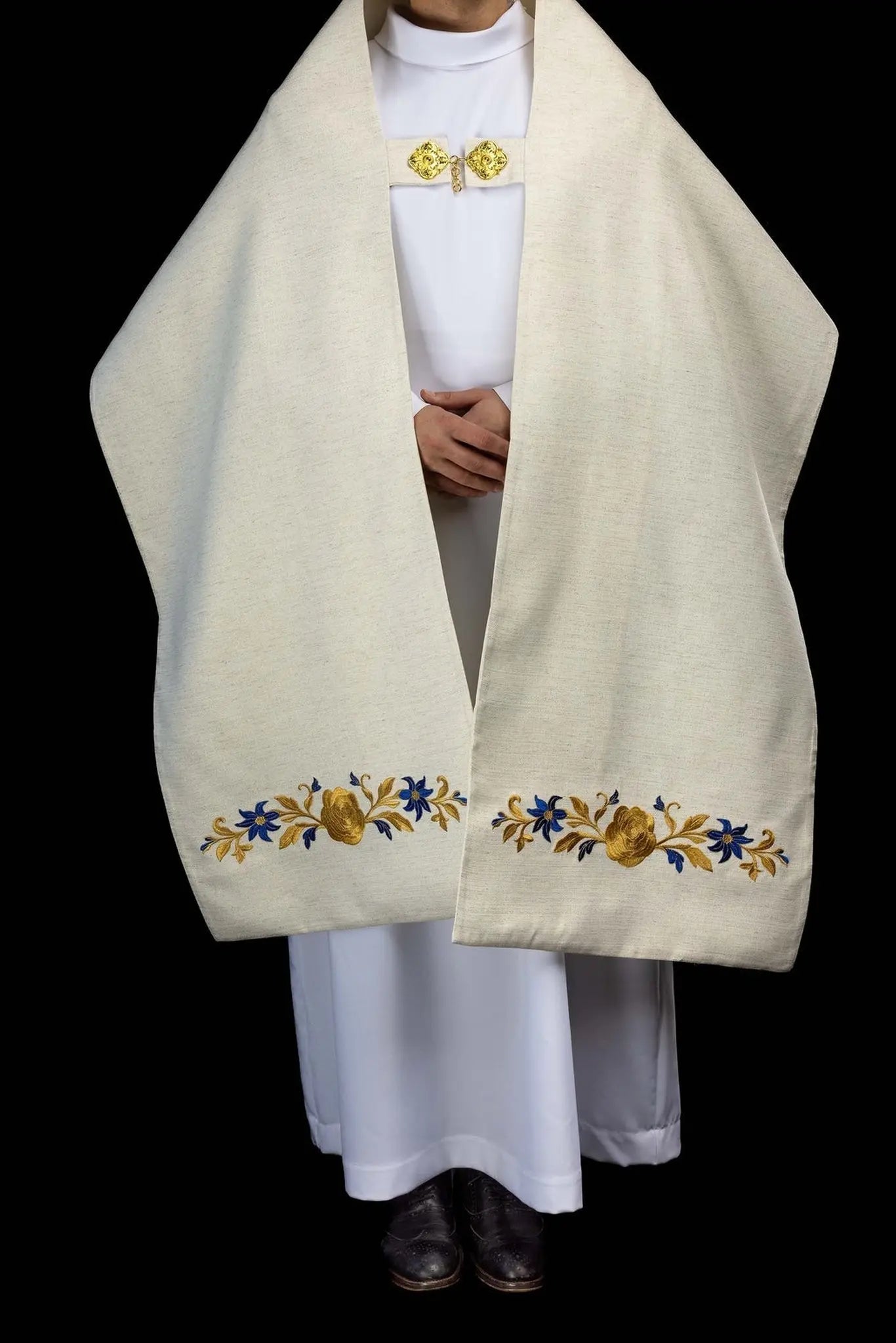 Ecru Humeral Veil with Marian Embroidery