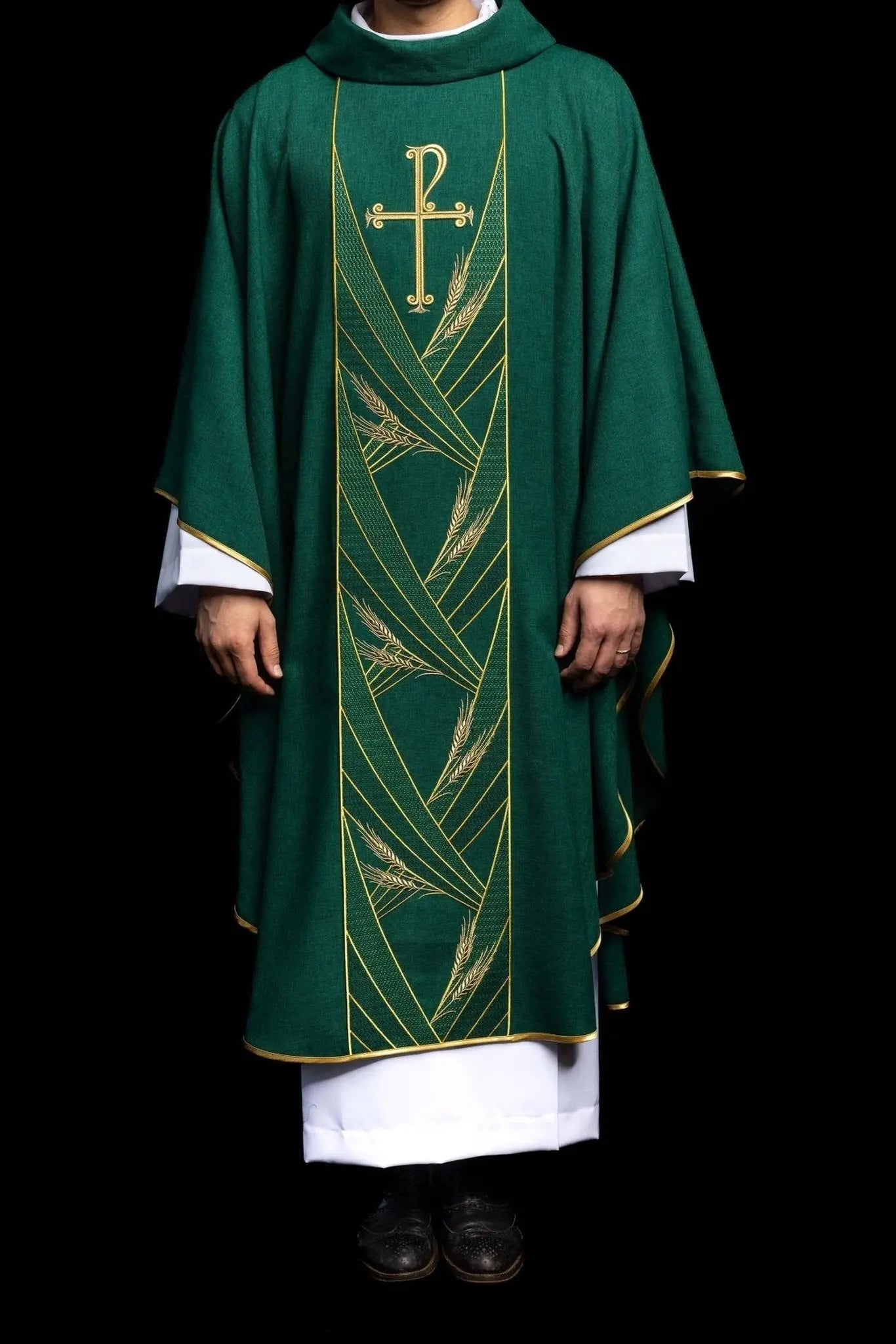 Green Chasuble with Embroidered PAX Band