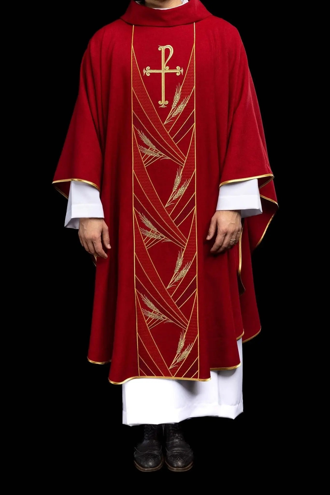 Red Chasuble with Embroidered PAX Band