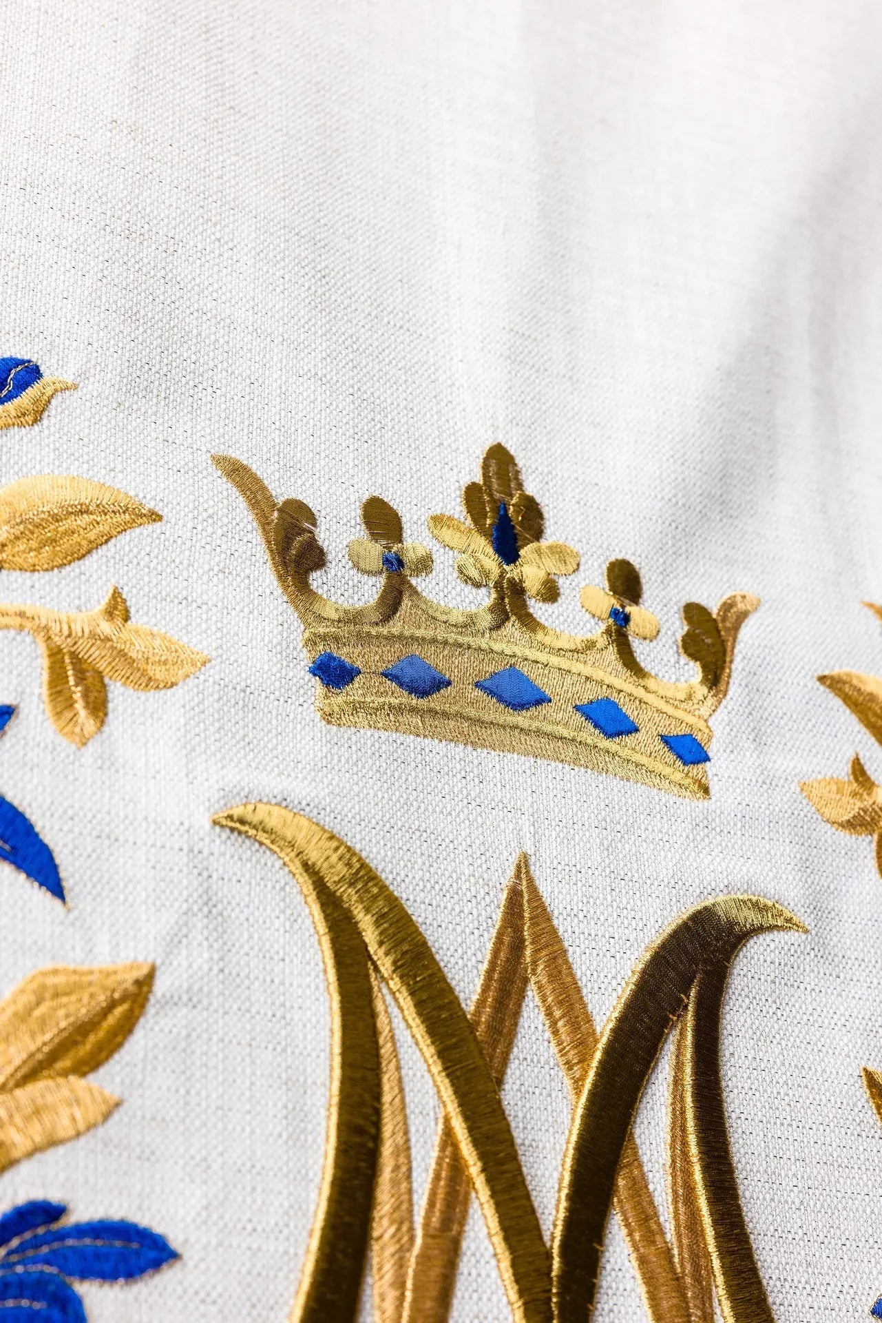 Marian Lectern Cover with Embroidered Crowned Monogram