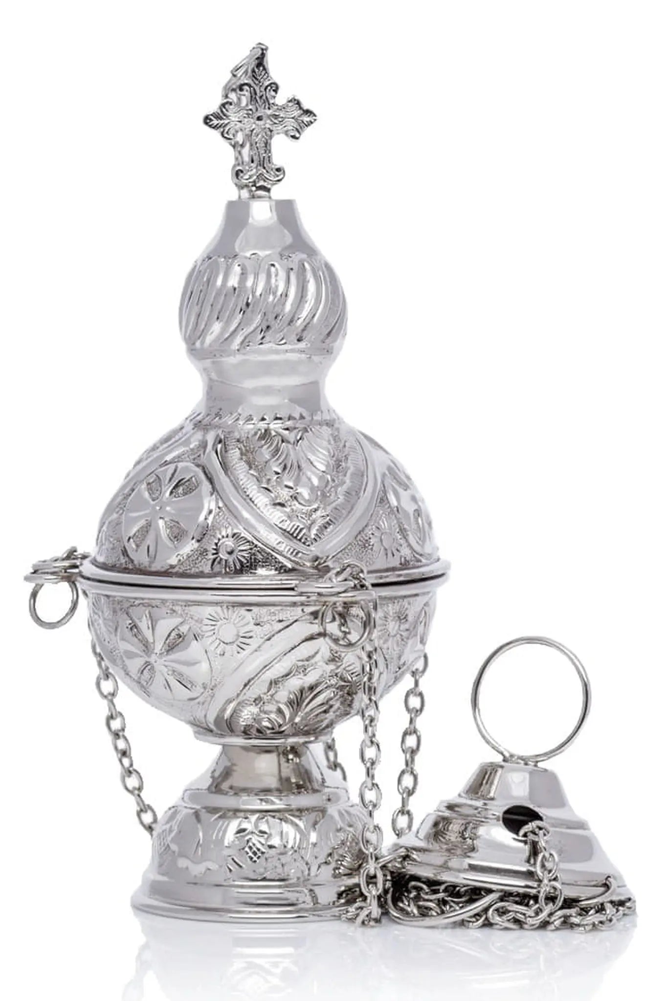 Nickel-Plated Brass Thurible - 23 cm