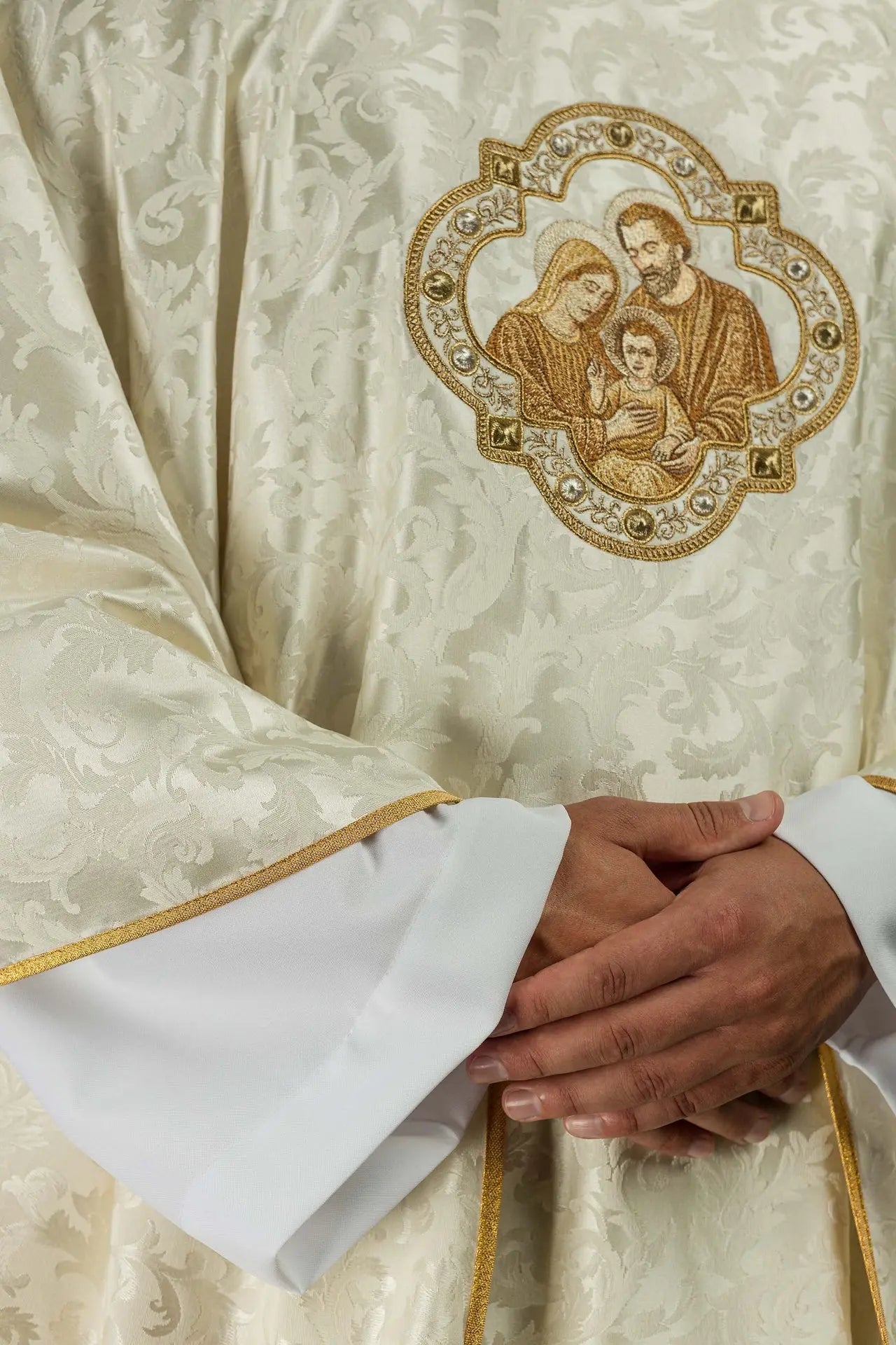 Embroidered Christmas Chasuble with the Holy Family Image