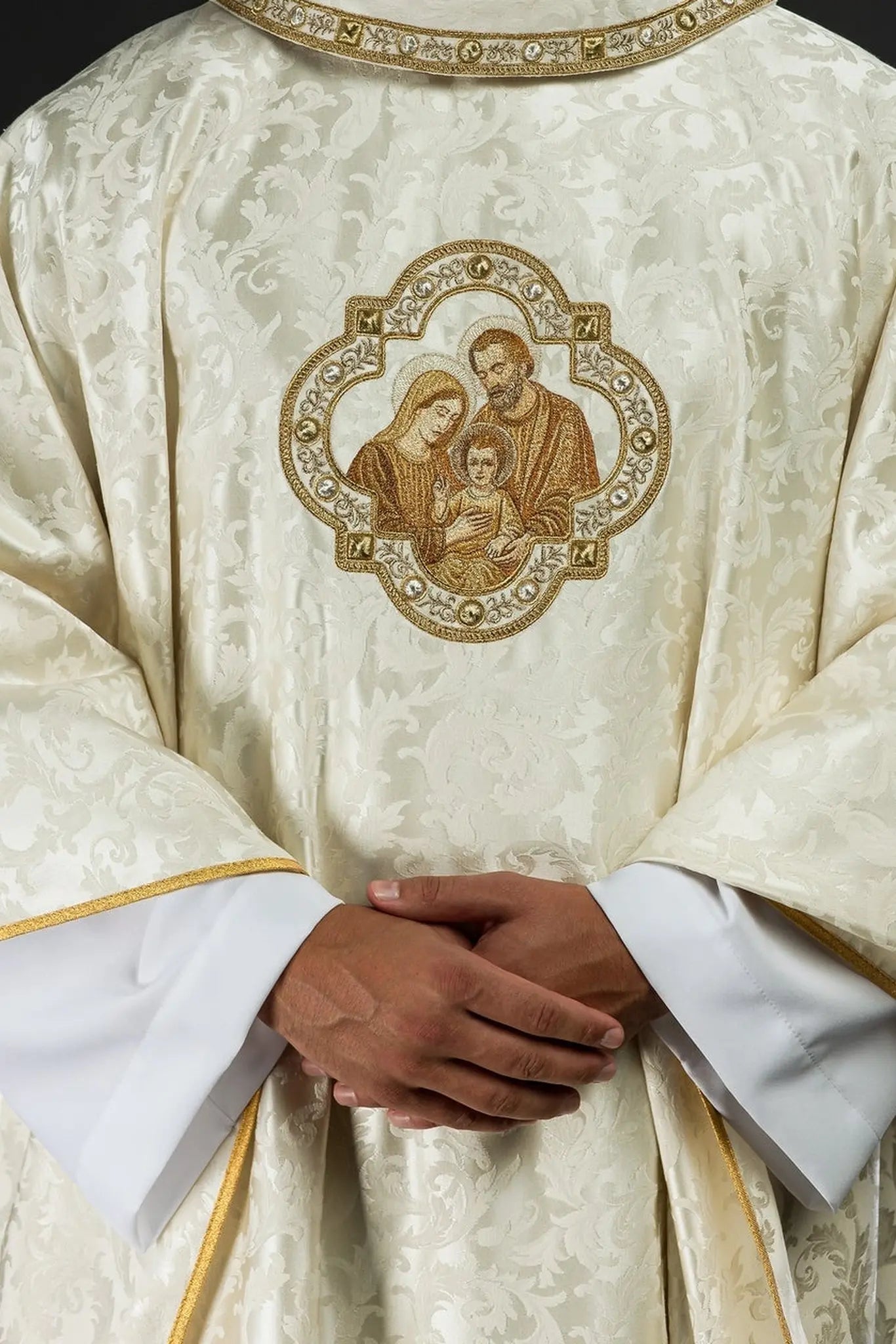 Embroidered Christmas Chasuble with the Holy Family Image