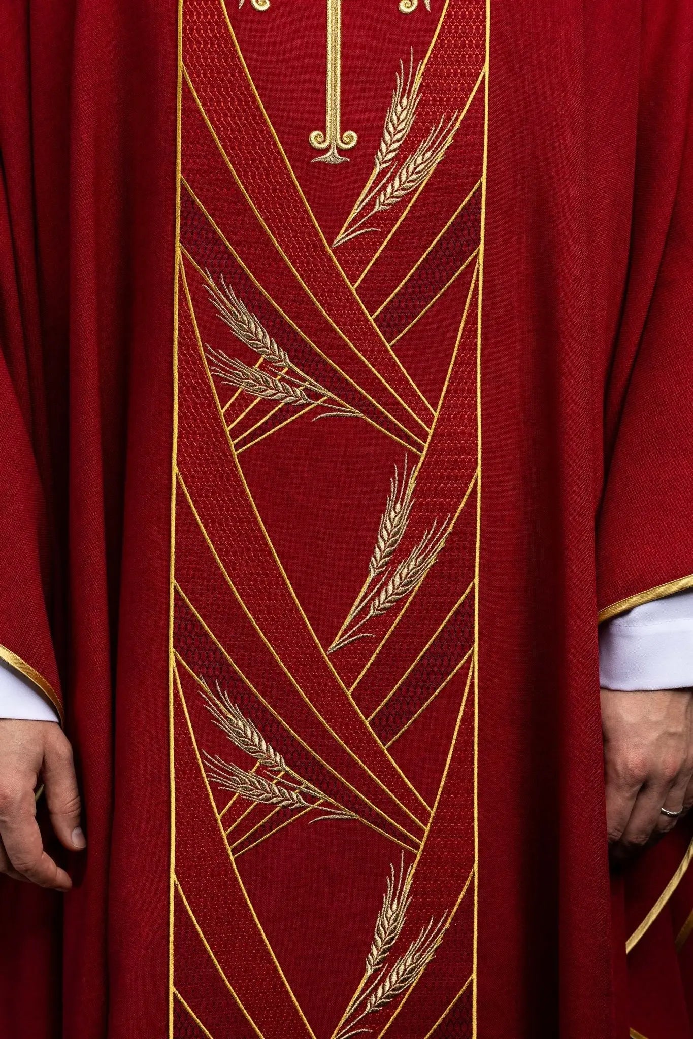 Red Chasuble with Embroidered PAX Band