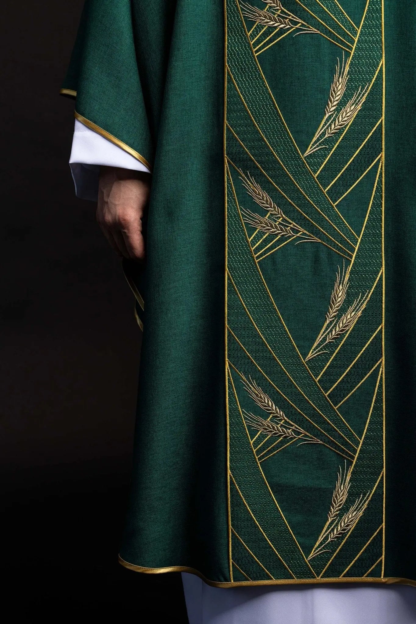 Green Chasuble with Embroidered PAX Band