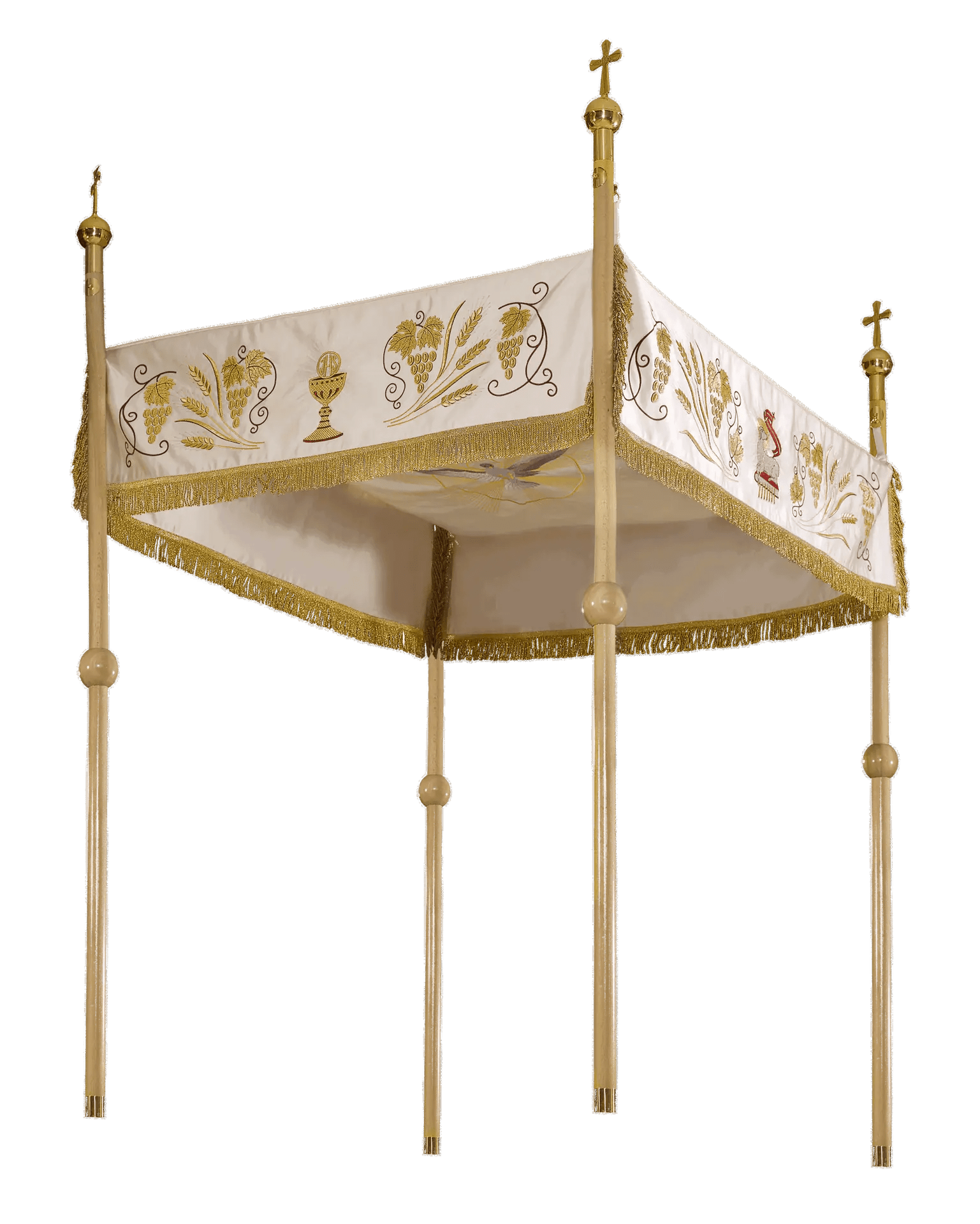 Embroidered canopy with chalice motif