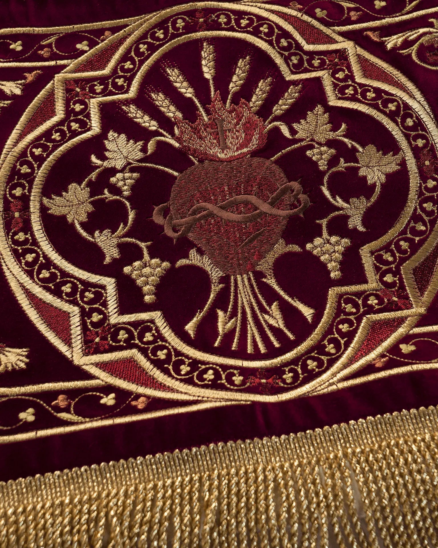 Embroidered baldachin on velvet