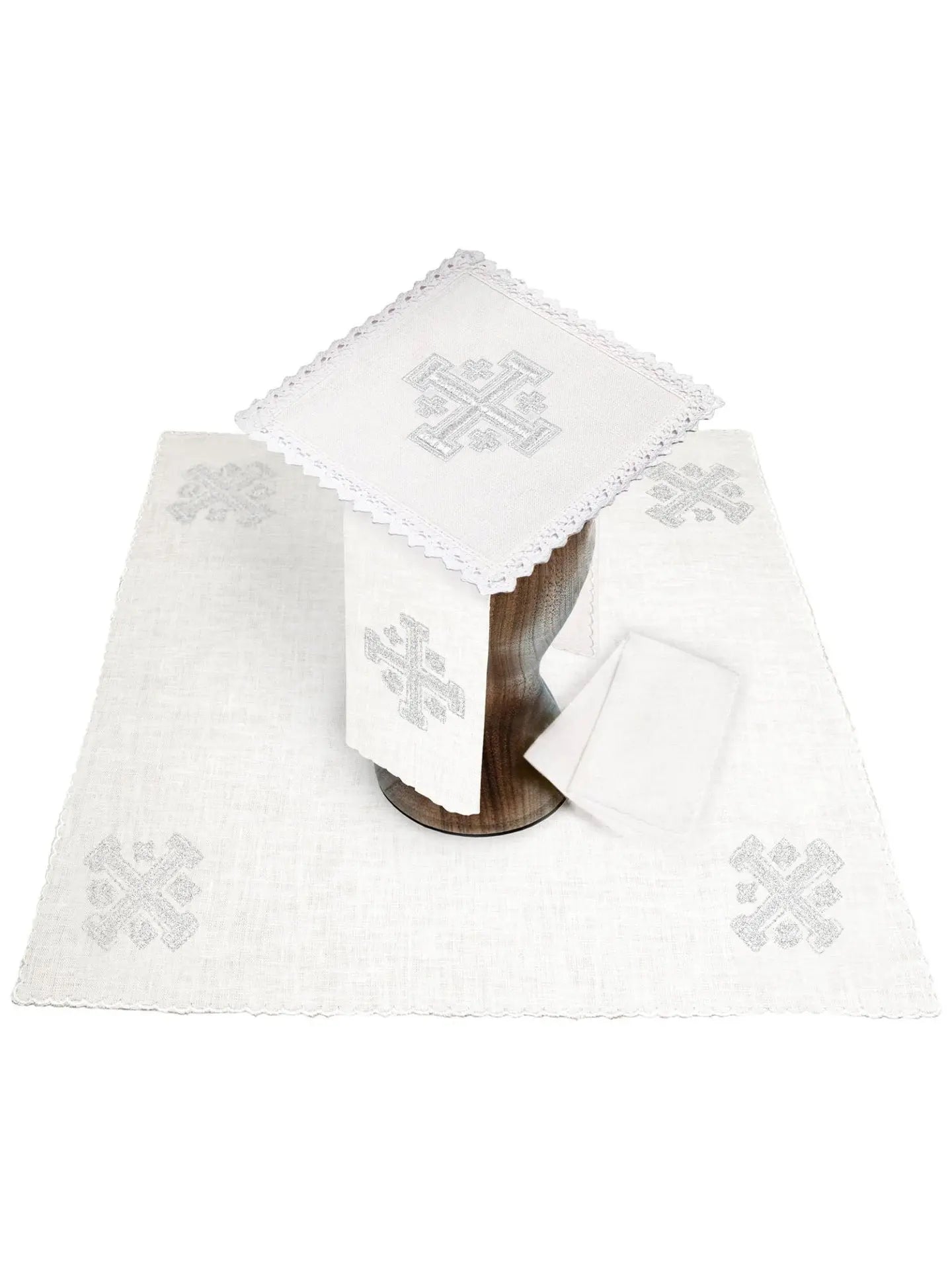 Linen chalice linen embroidered Jerusalem cross