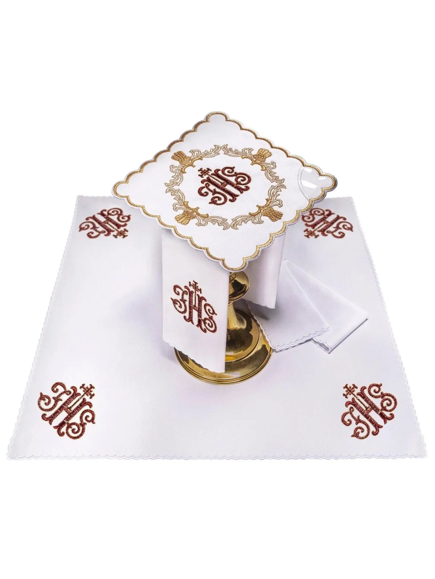 Chalice linen with red embroidery