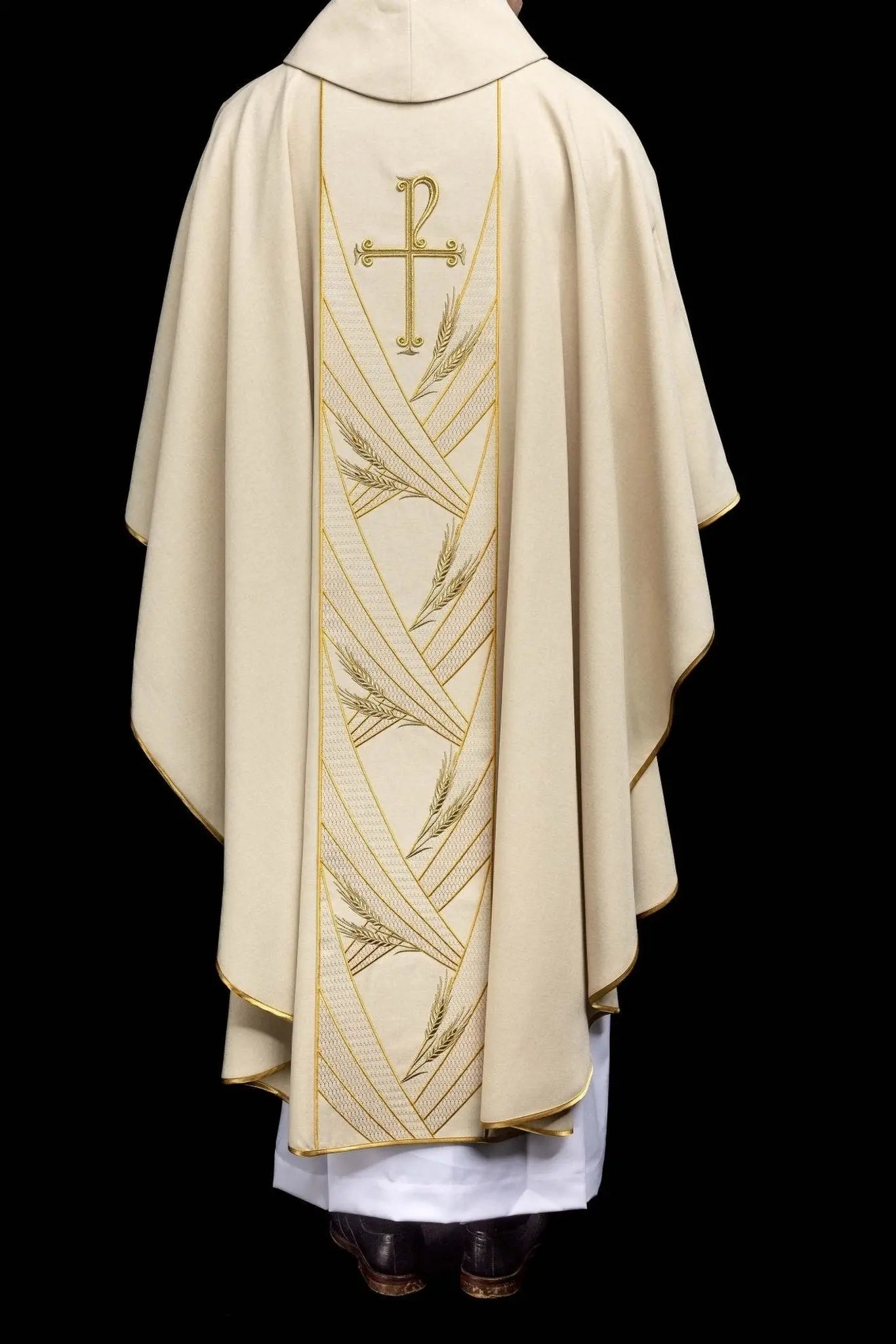 Ecru Chasuble with Embroidered PAX Band