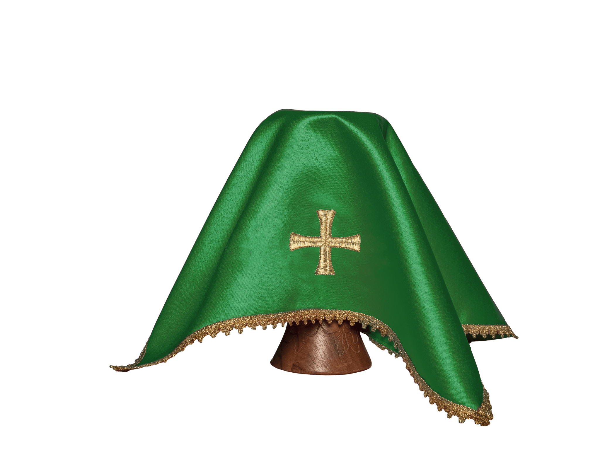 Cztery welony na kielich z haftowanym złotym krzyżem