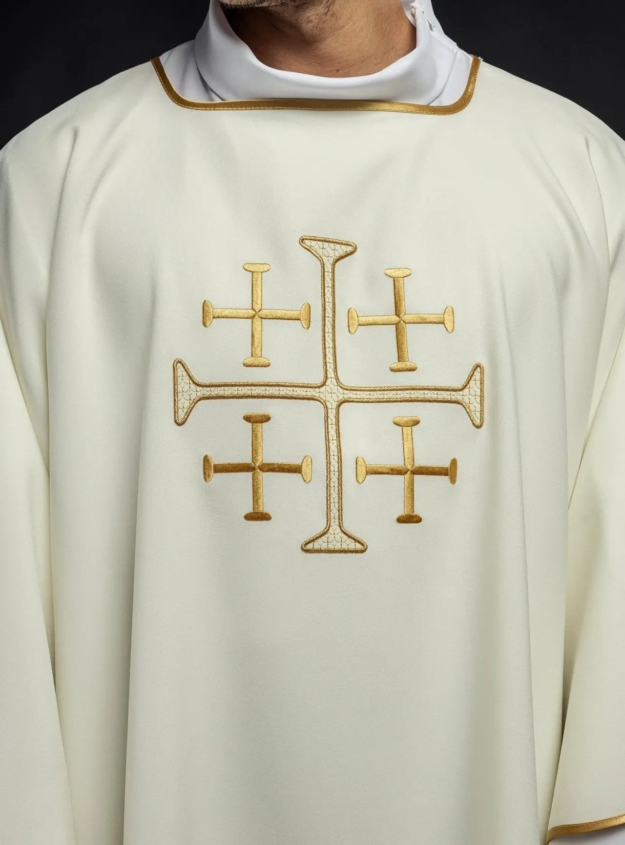 Dalmatia with embroidered gold ecru crosses