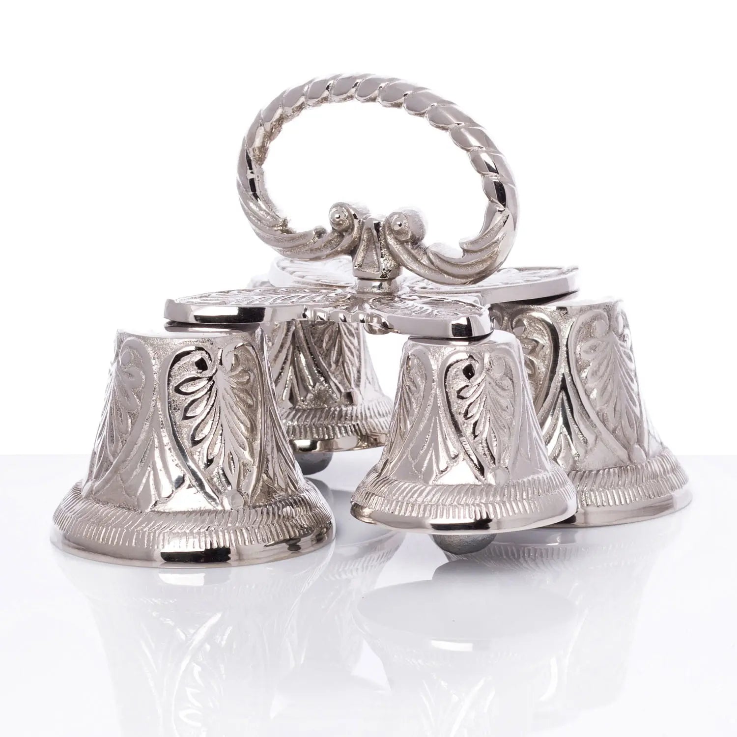 Quadruple Altar Bells in Silver-Toned Brass