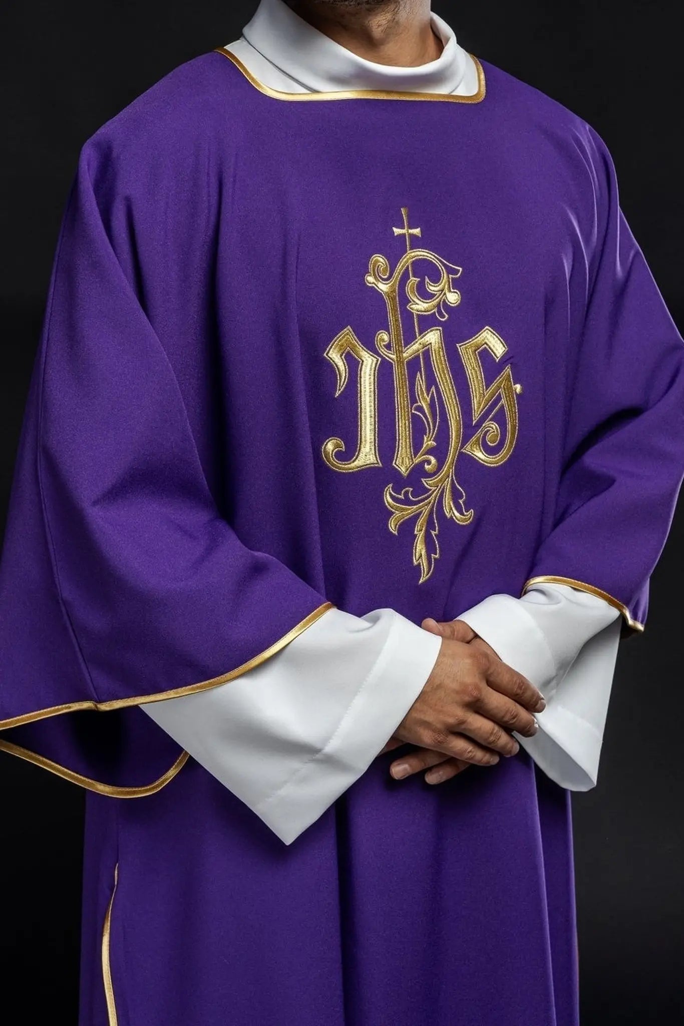 Purple IHS Embroidered Dalmatics