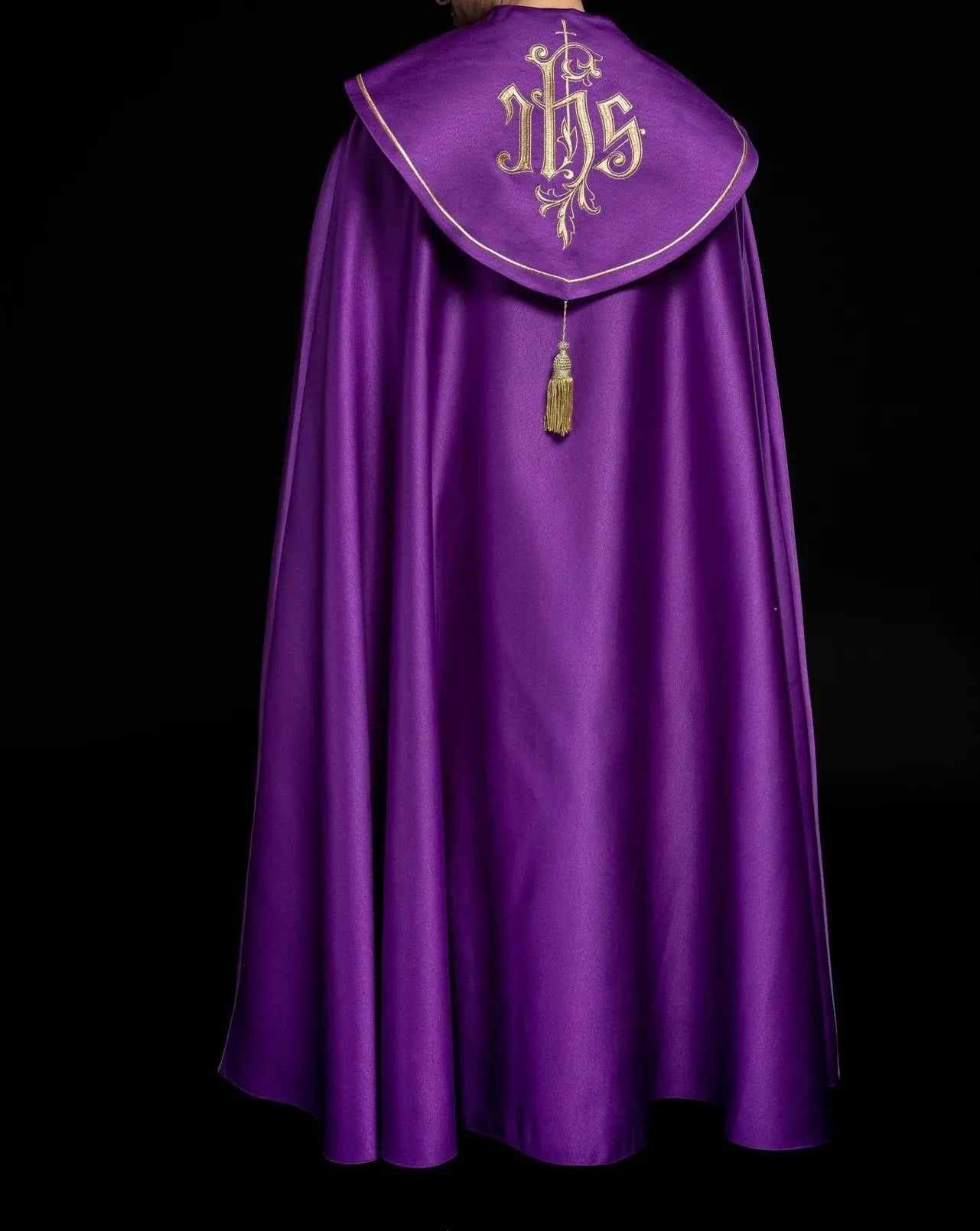Eucharistic cape monogram IHS Purple