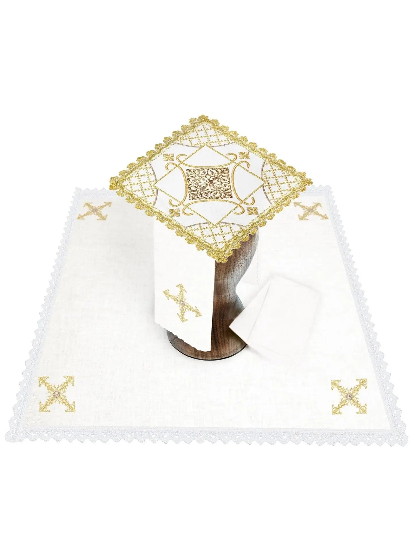 Richly Embroidered Chalice Set with IHS