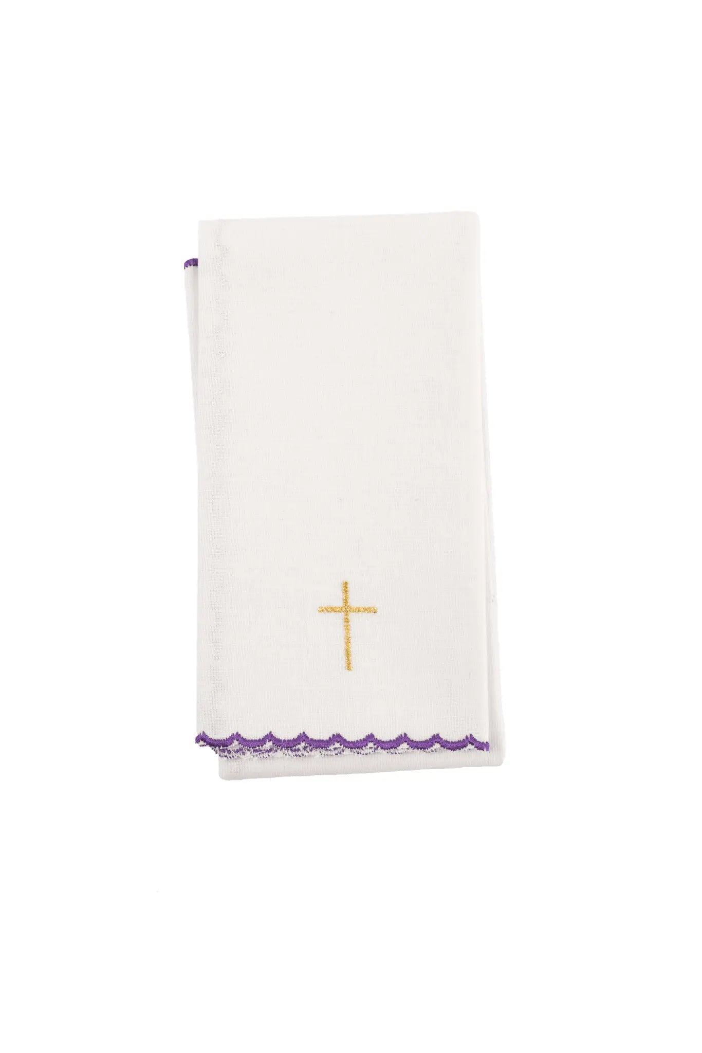 Purple chalice linen set with IHS embroidery