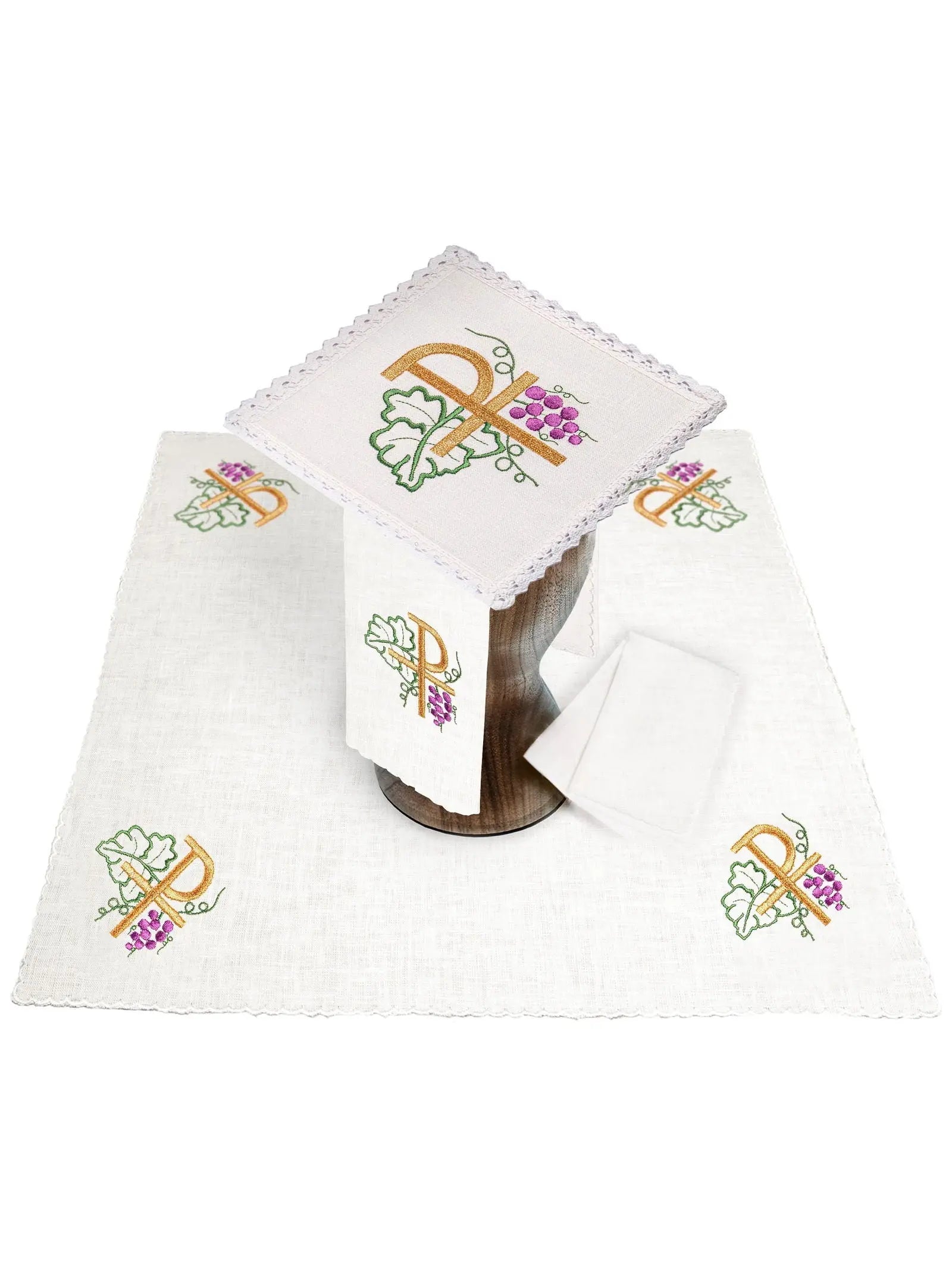 Linen cup linen with embroidered motif PAX