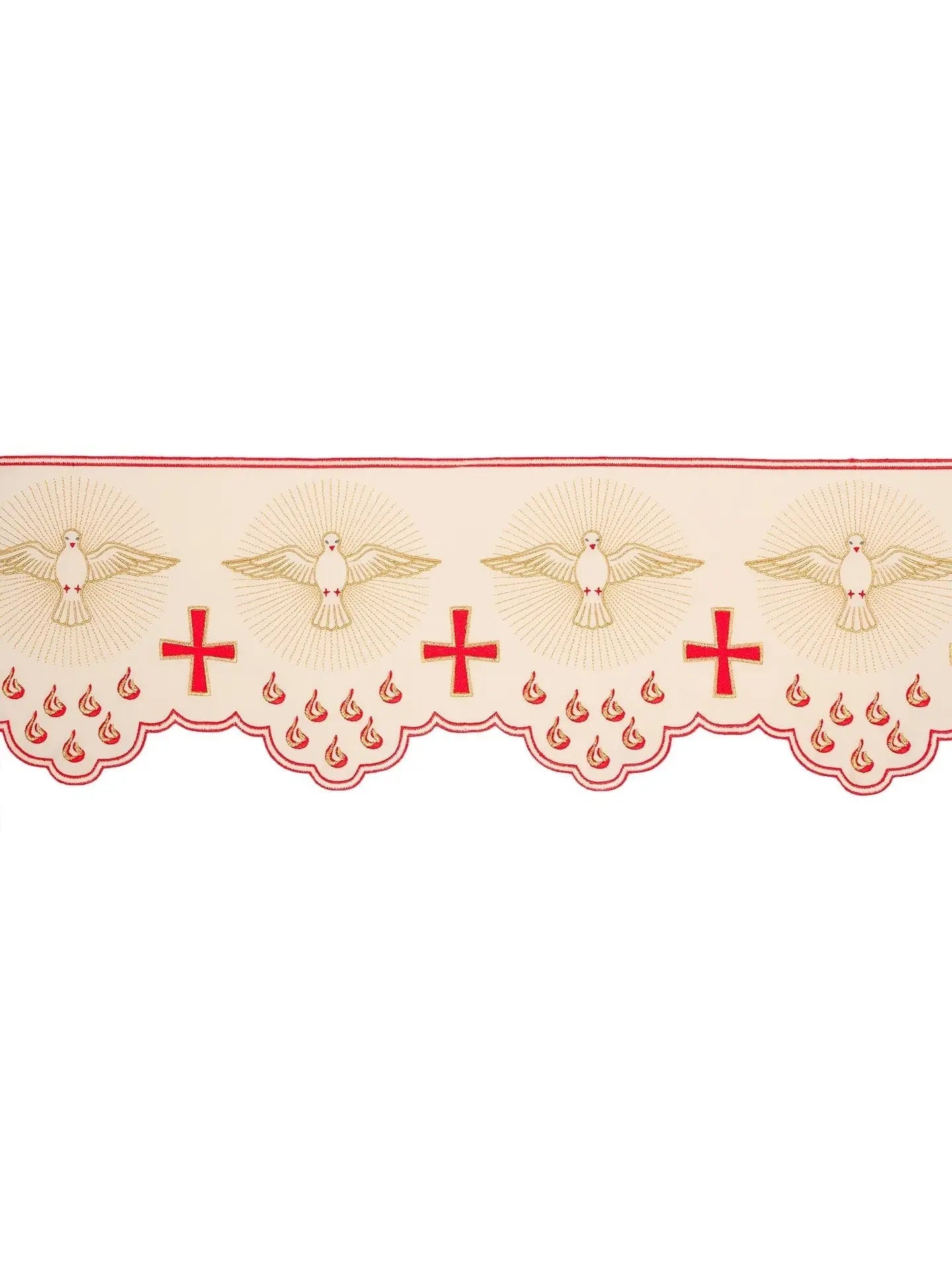 Metre with front embroidery White Dove ecru