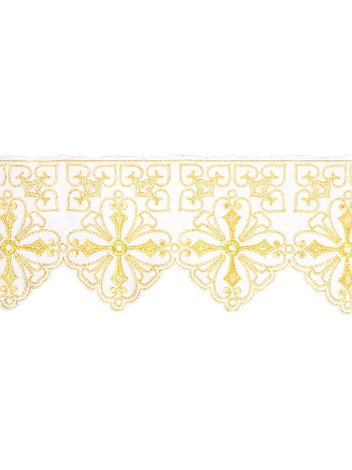 Metre with front embroidery Rosette White