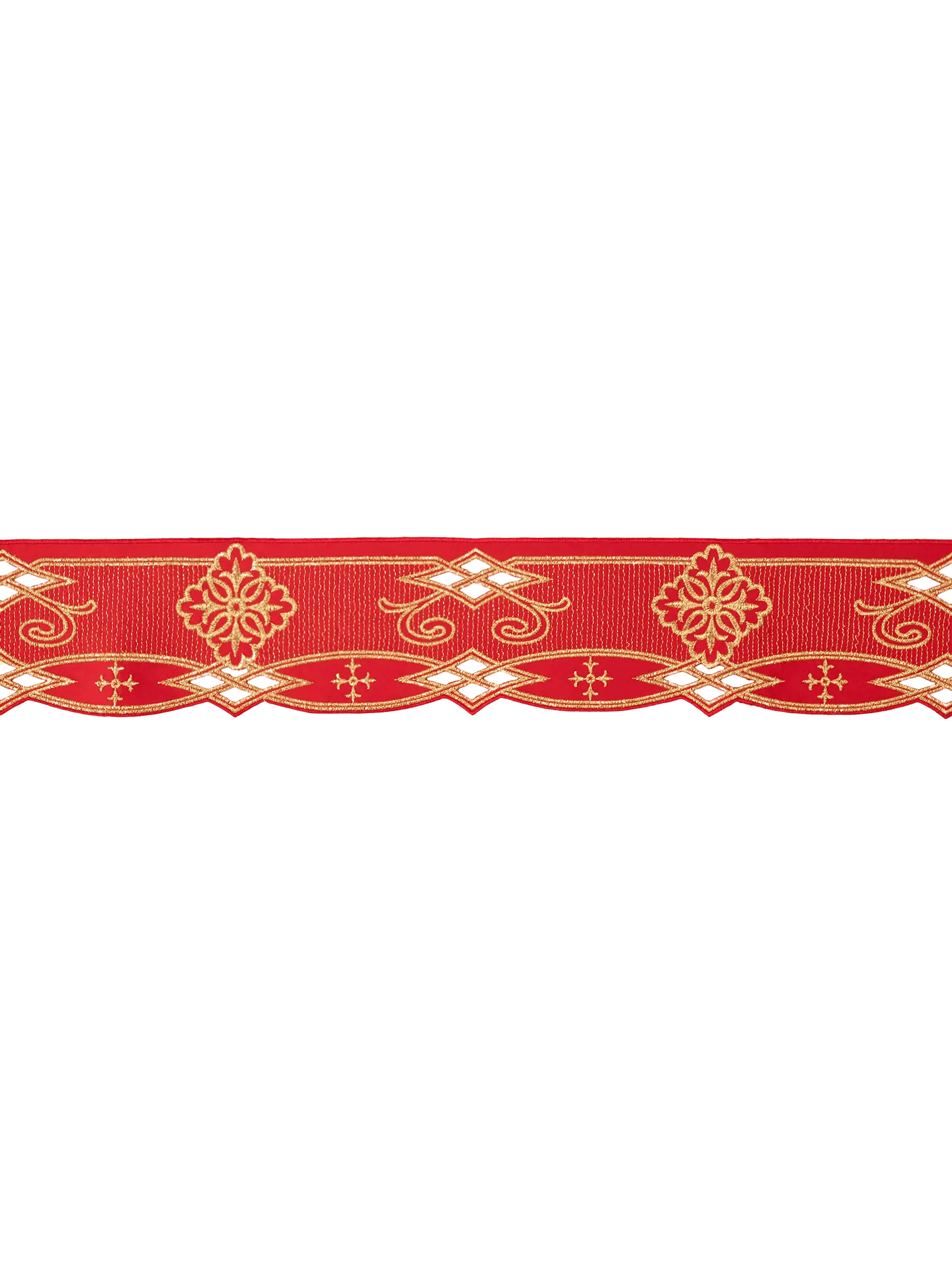 Metre with front embroidery Rosette Red