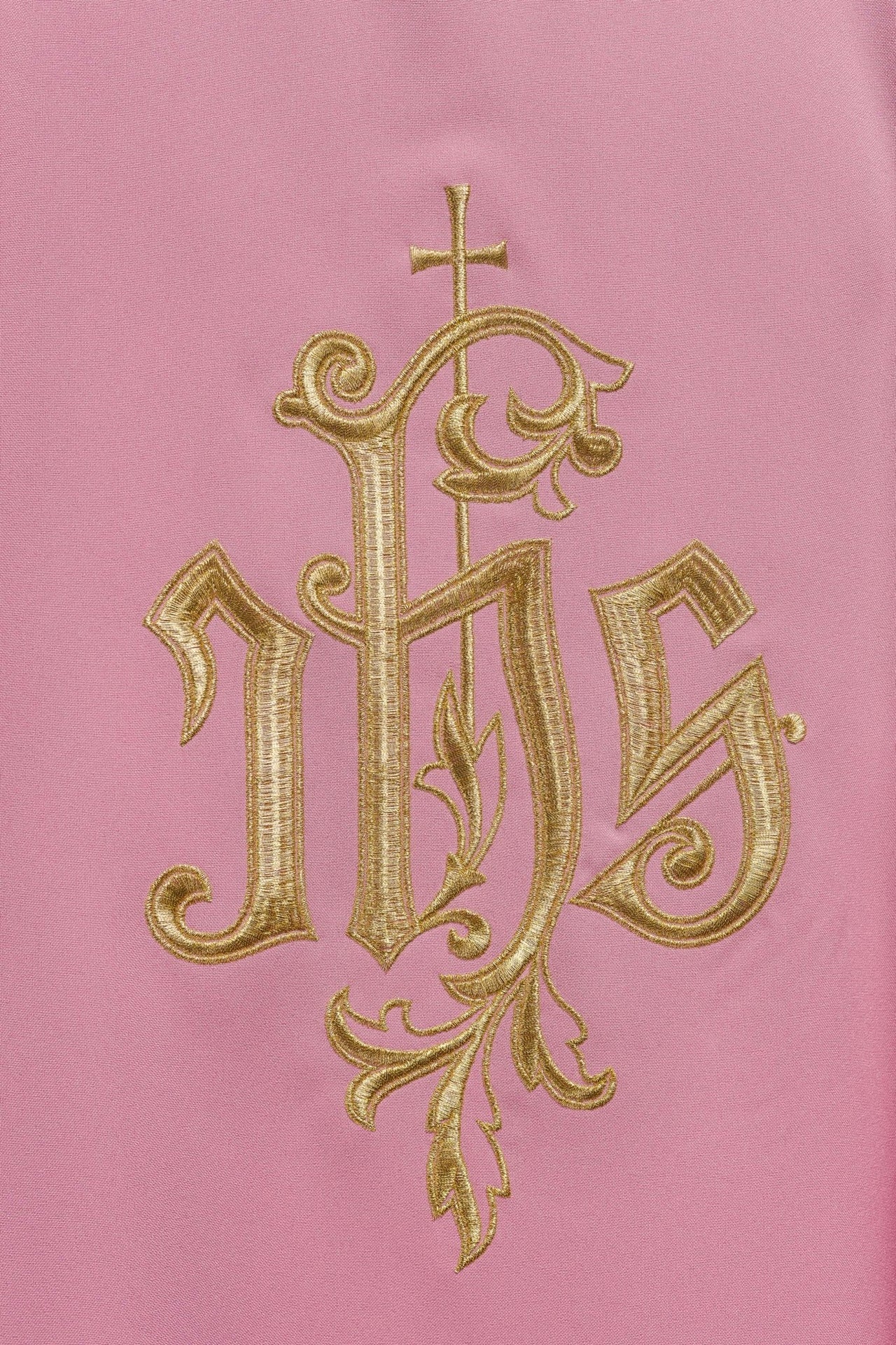 Ornat haftowany IHS kolorze Różowym
