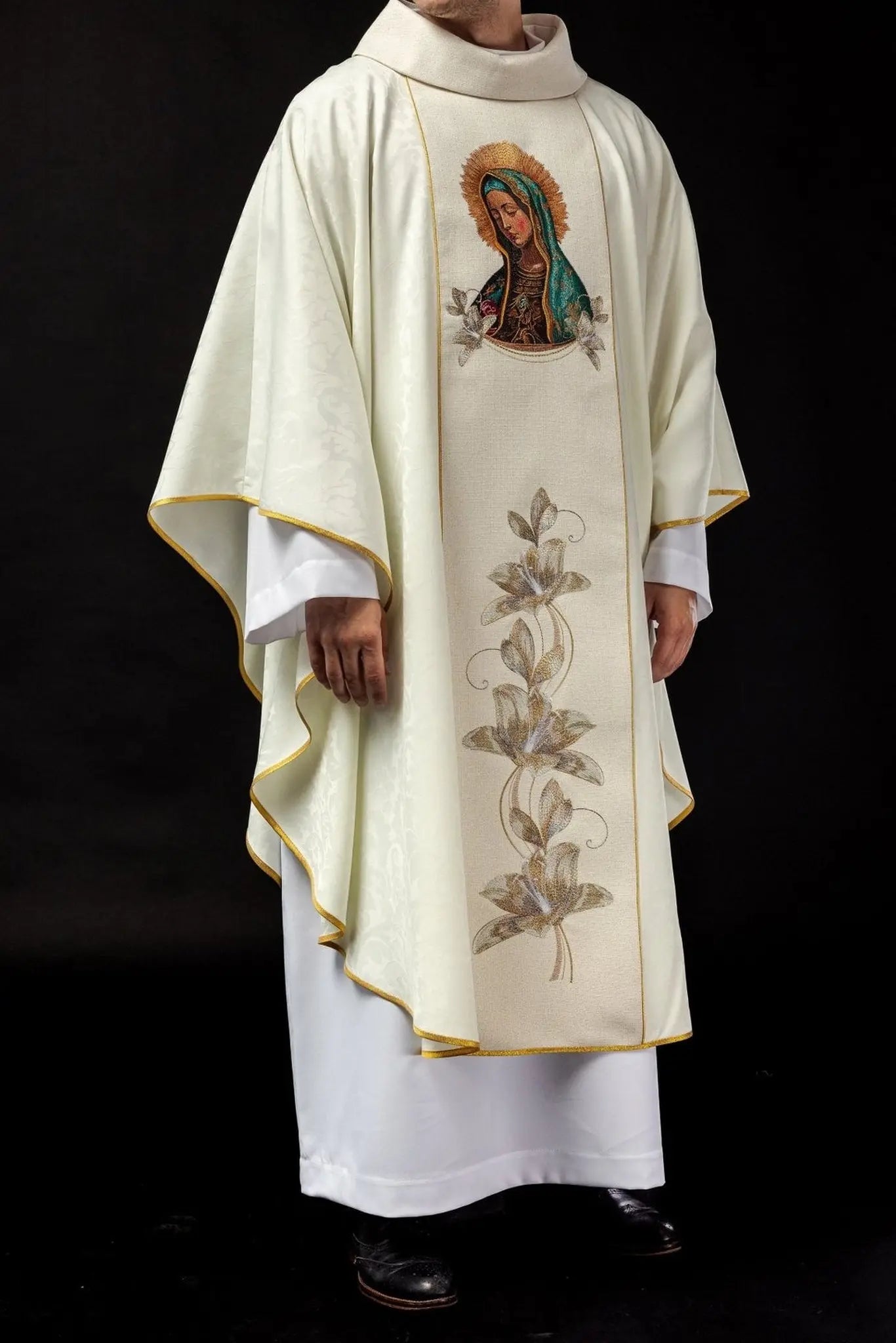 Embroidered chasuble with the image of Our Lady of Guadalupe