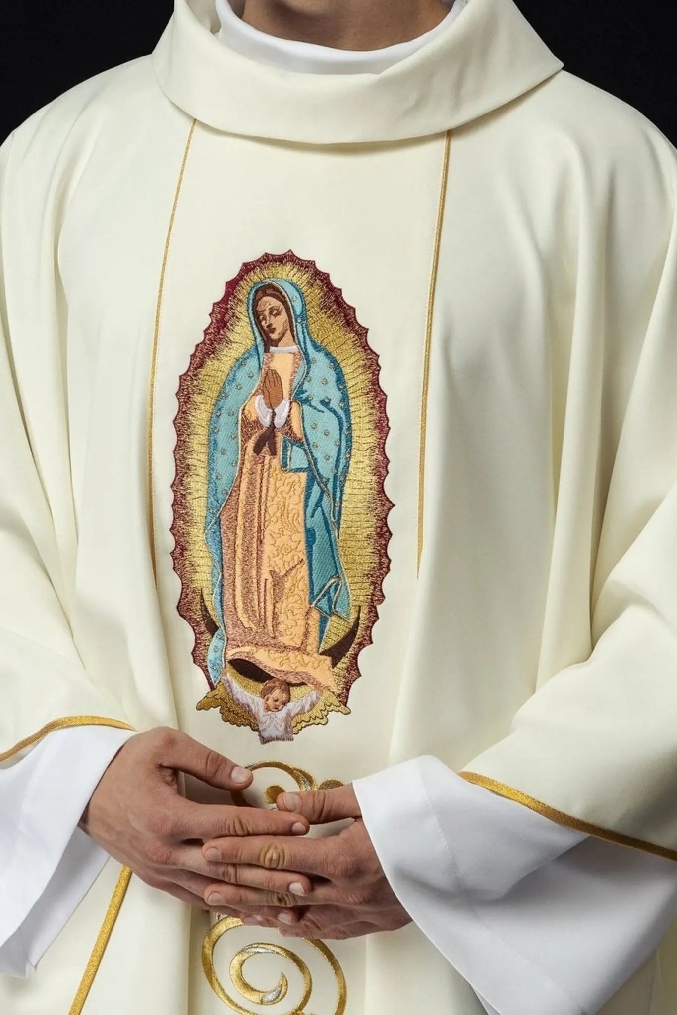 Embroidered chasuble with the image of Our Lady of Guadalupe