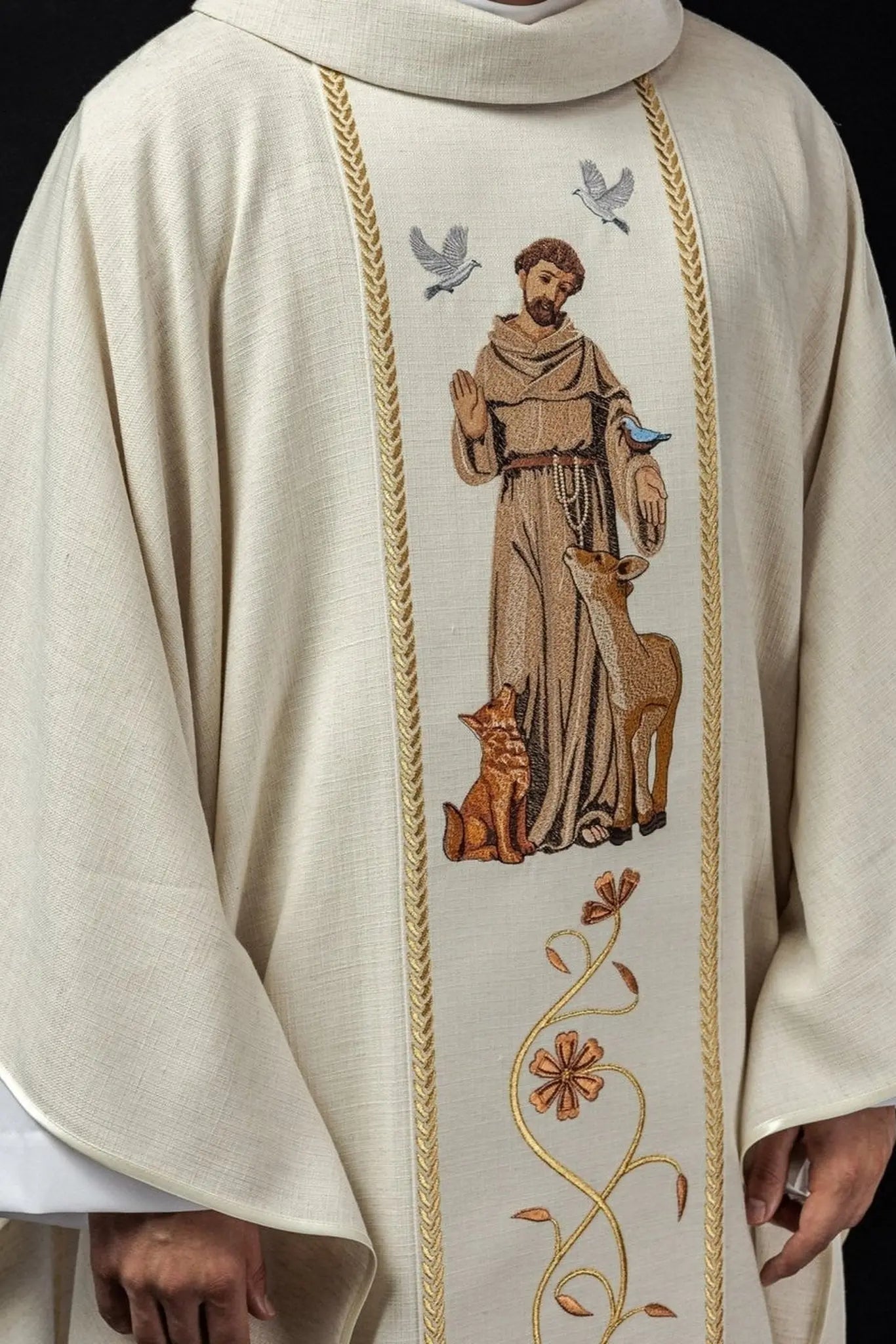 Embroidered chasuble with the image of St. Francis