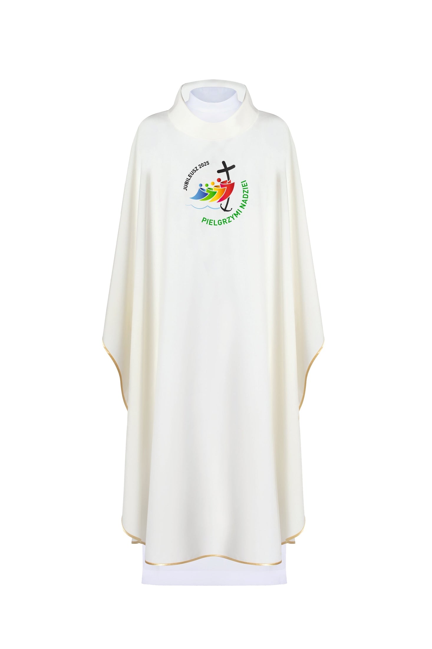 Chasuble with JUBILEE ROME 2025 Embroidery in Ecru Color (In Polish Language)