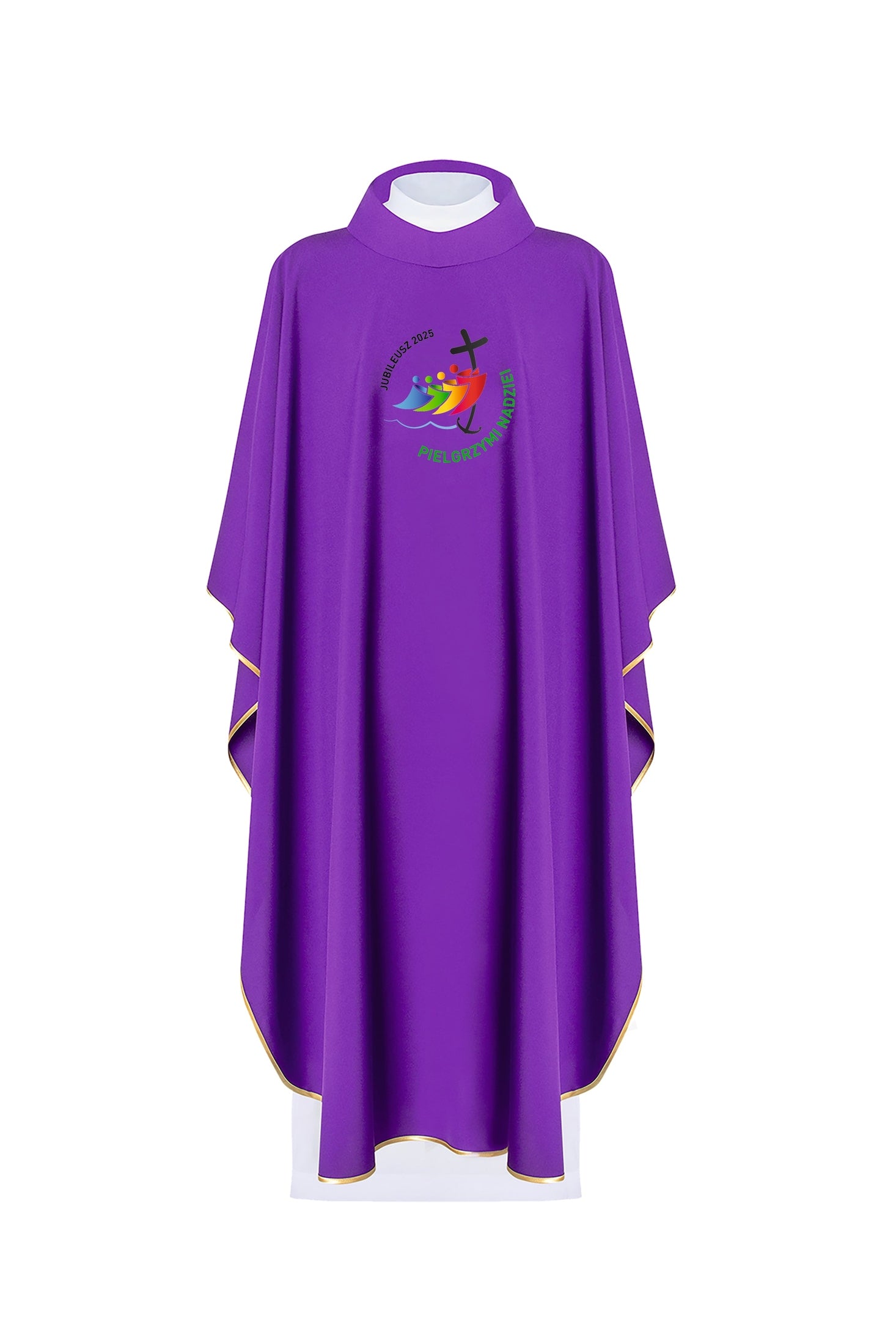 Chasuble with JUBILEE ROME 2025 Embroidery in Purple