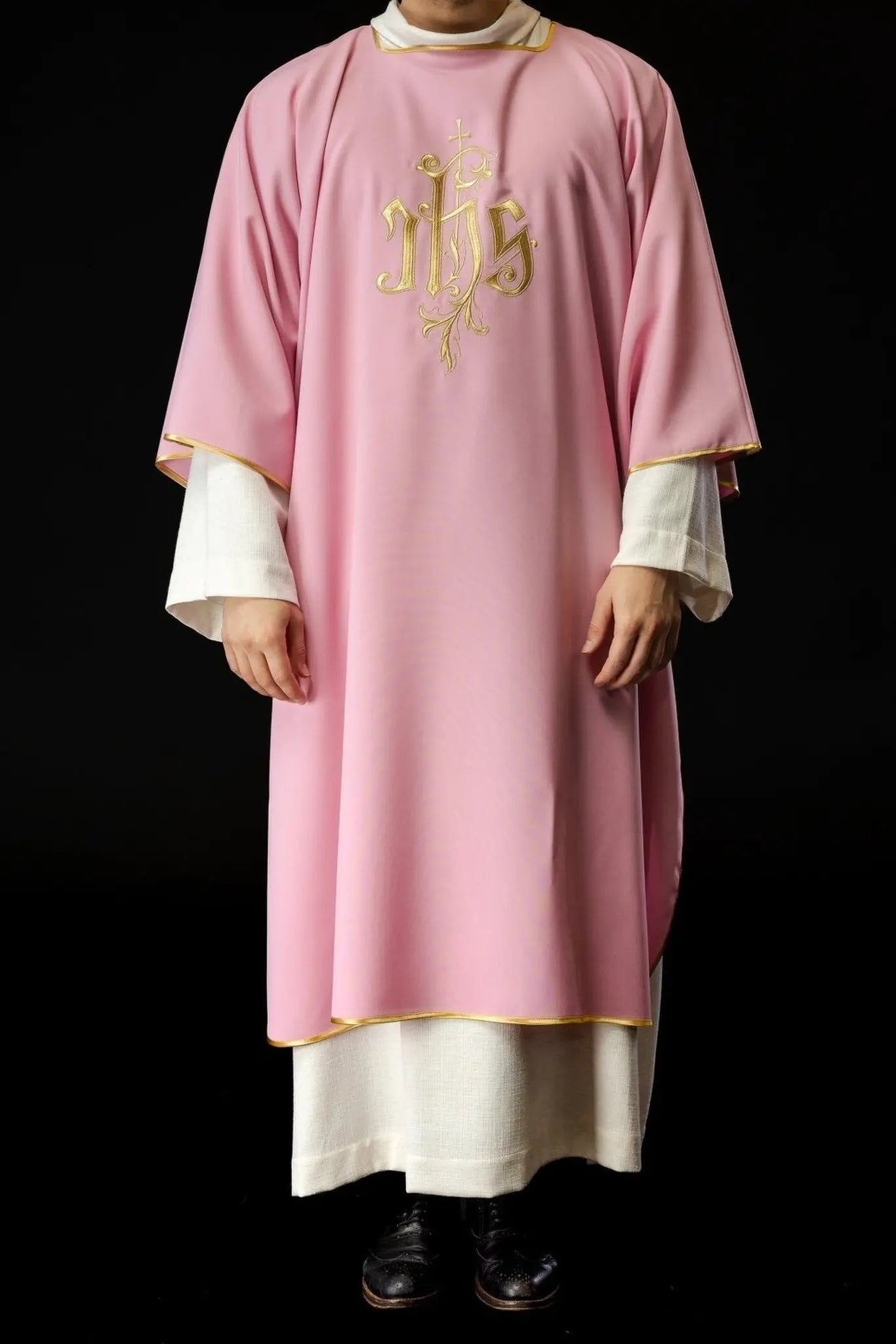 Pink IHS Embroidered Dalmatics
