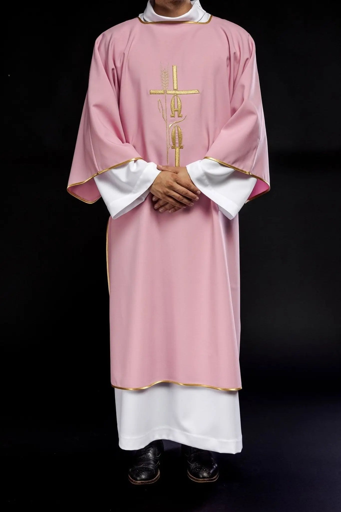 Pink Dalmatia with Alpha Omega embroidery