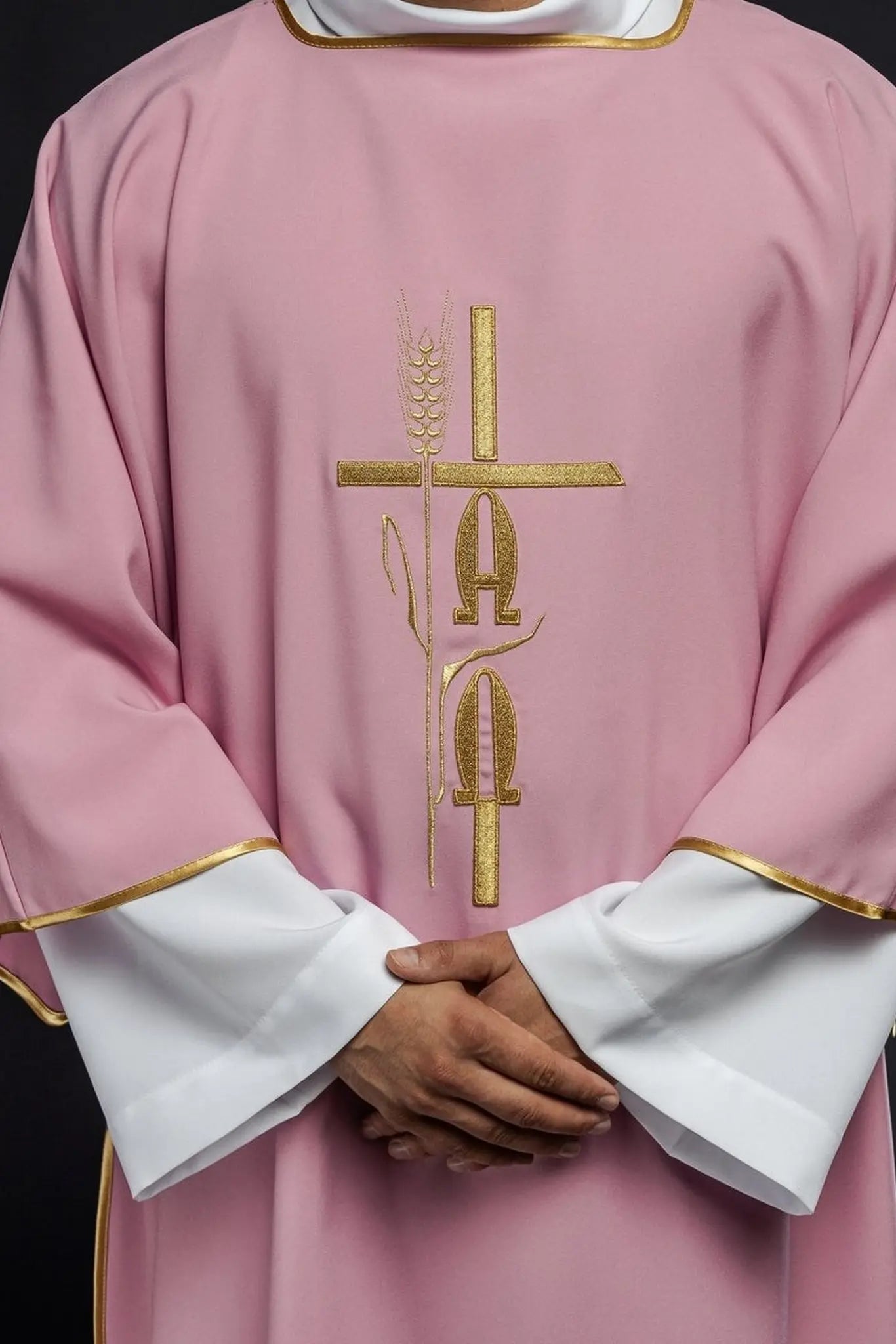 Pink Dalmatia with Alpha Omega embroidery