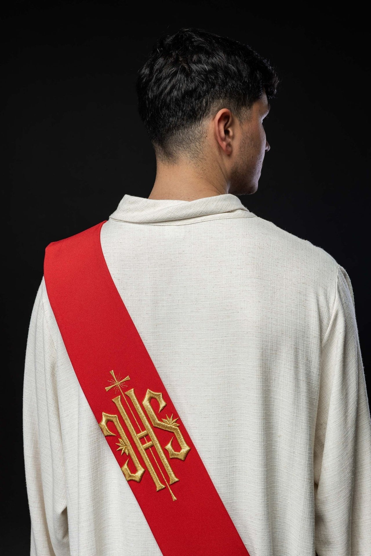 Stuła Diakońska haftowana IHS z Krzyżem