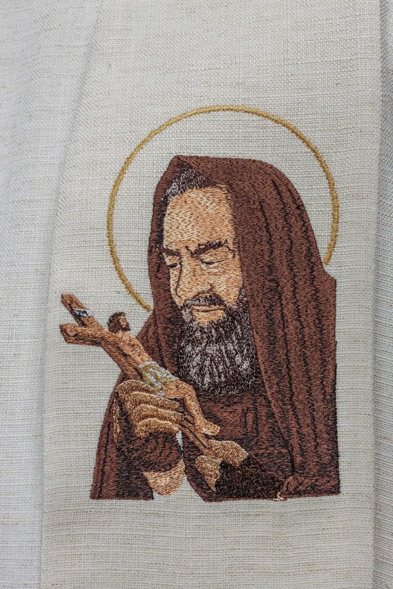 Embroidered Stole with the Image of Padre Pio