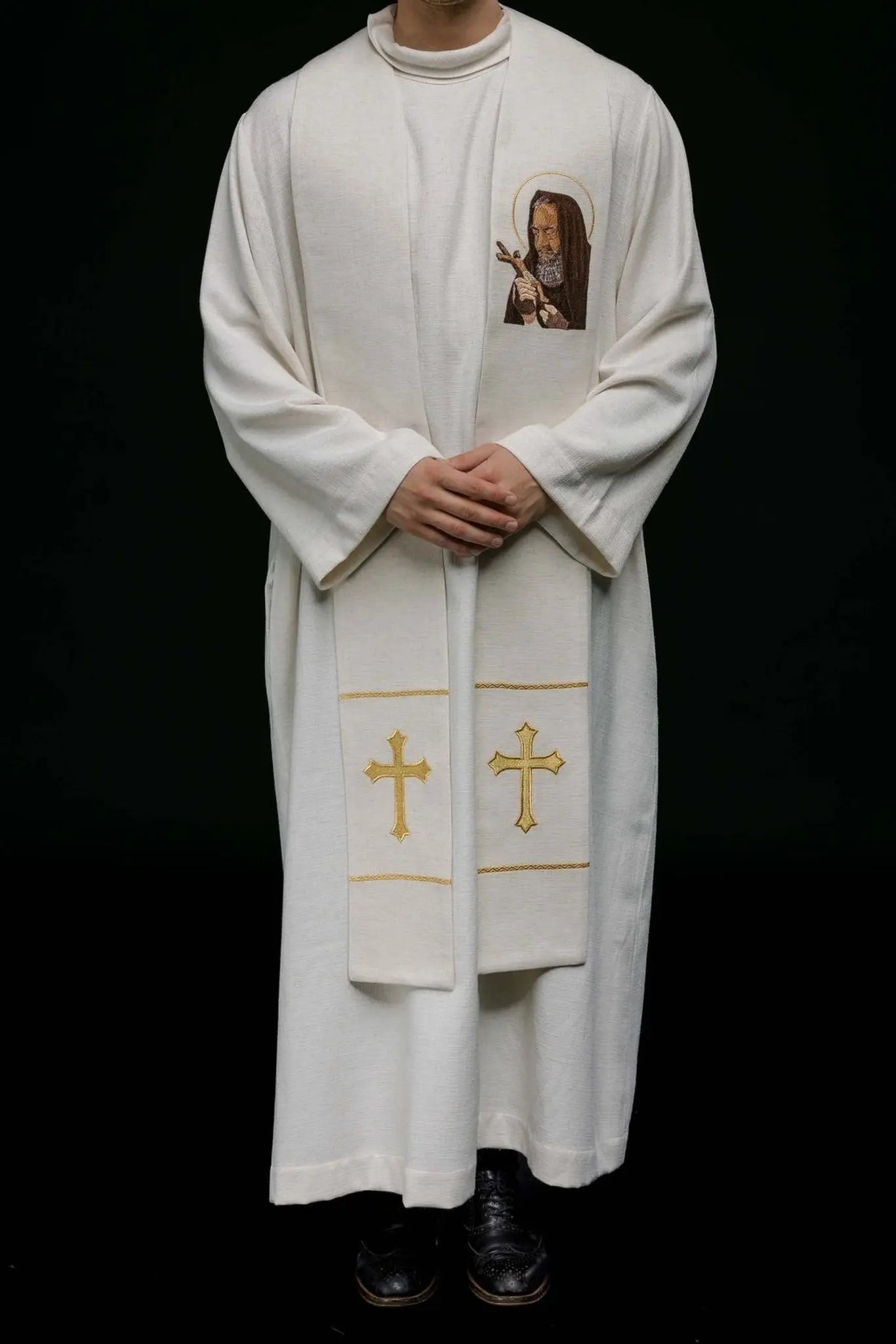 Embroidered Stole with the Image of Padre Pio
