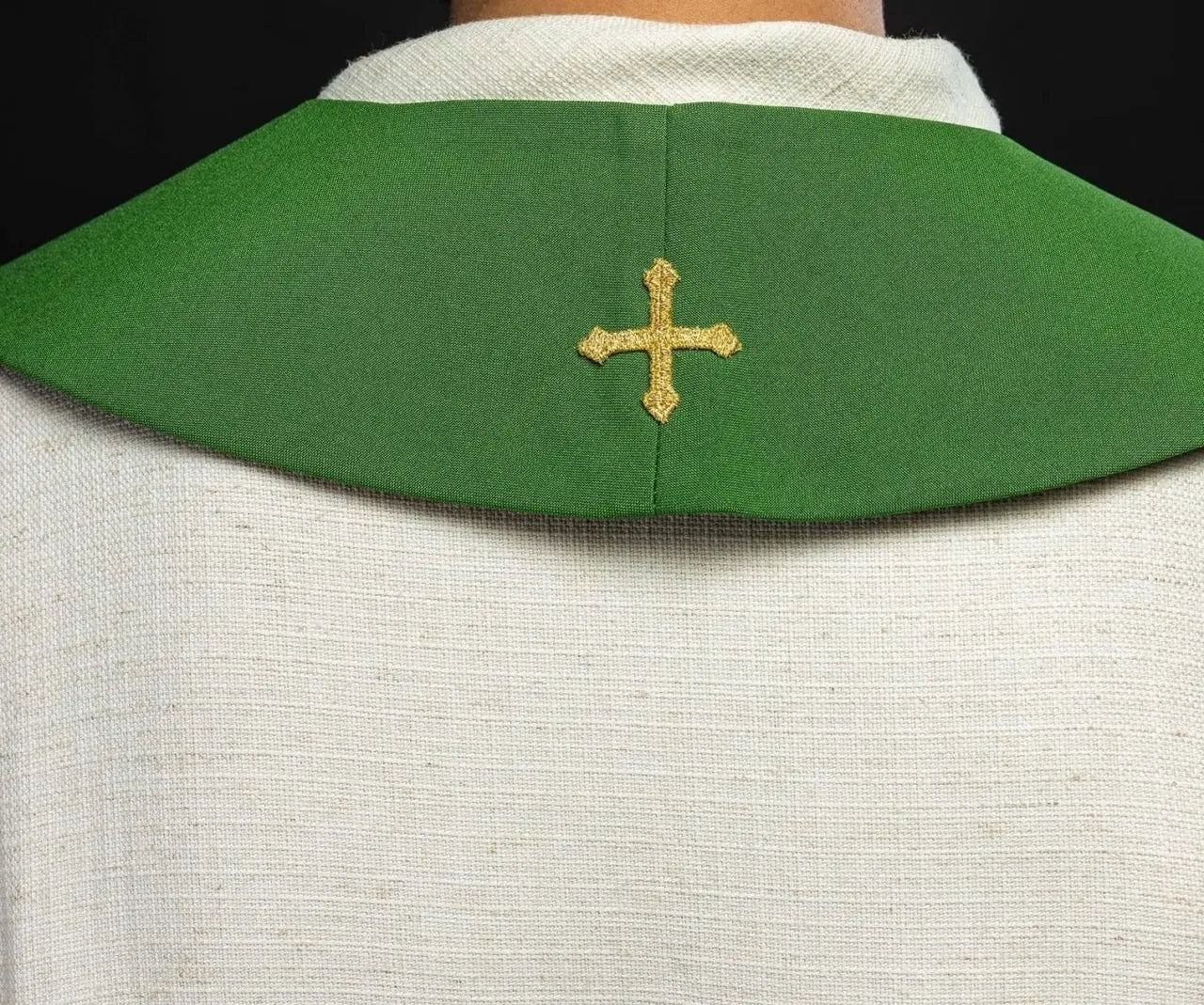 Green priest's stole IHS chalice
