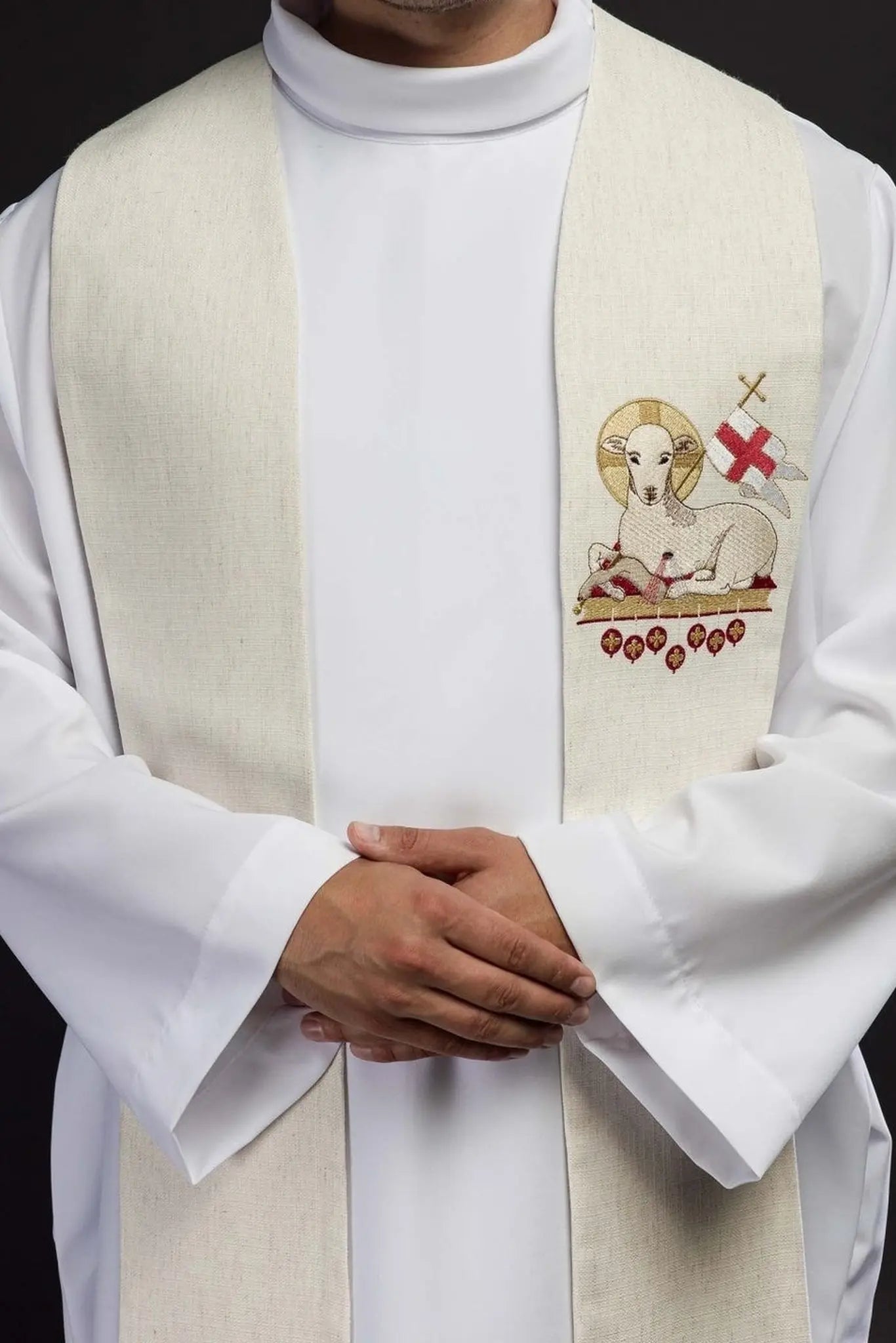 Easter stole with embroidered Lamb of God Easter