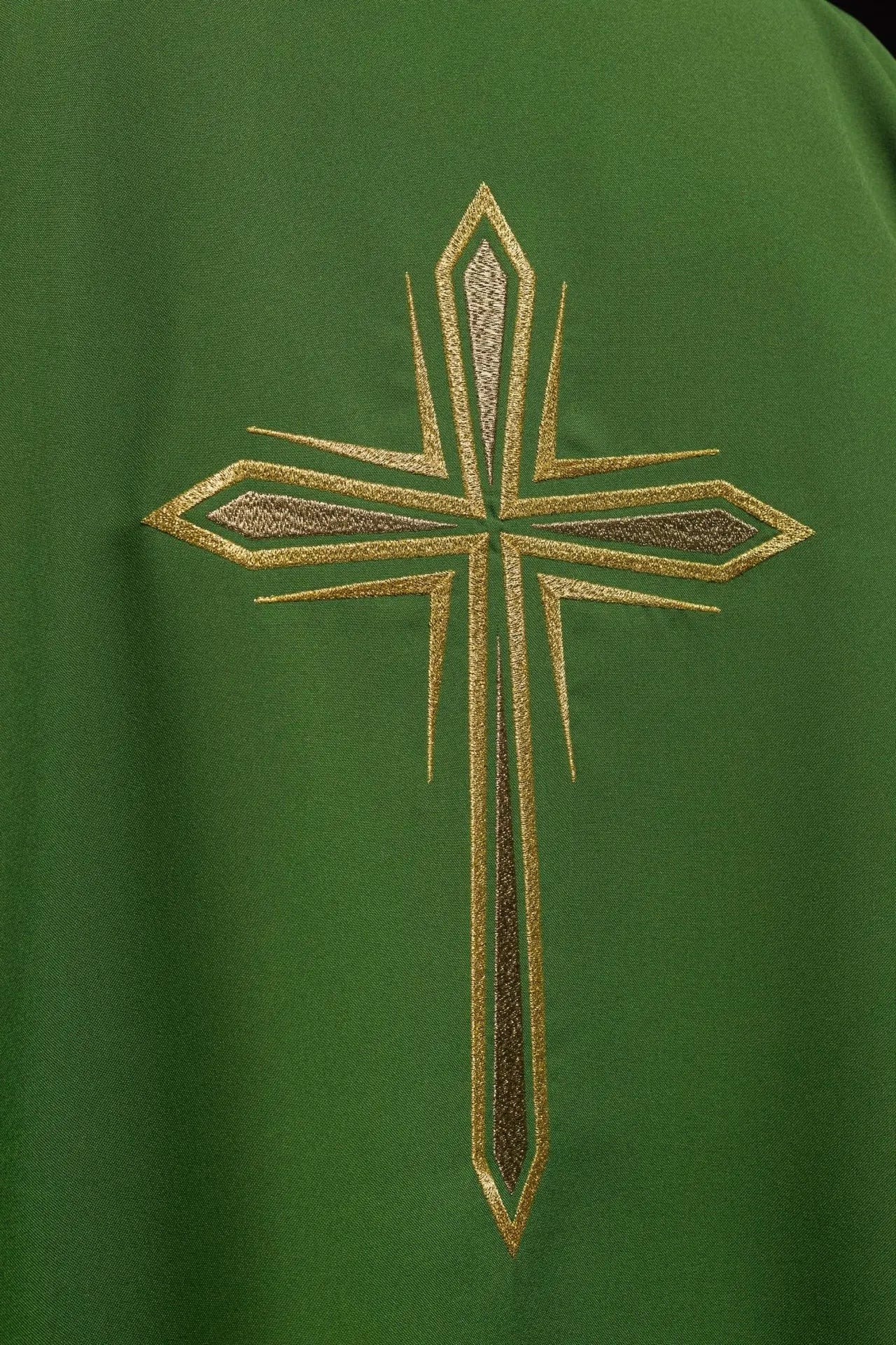 Green Dalmatic with Embroidered Gold Cross