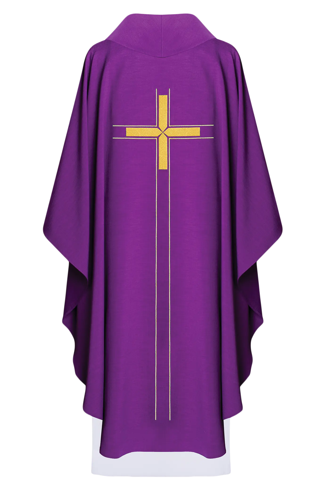 Green chasuble embroidered in minimalist design